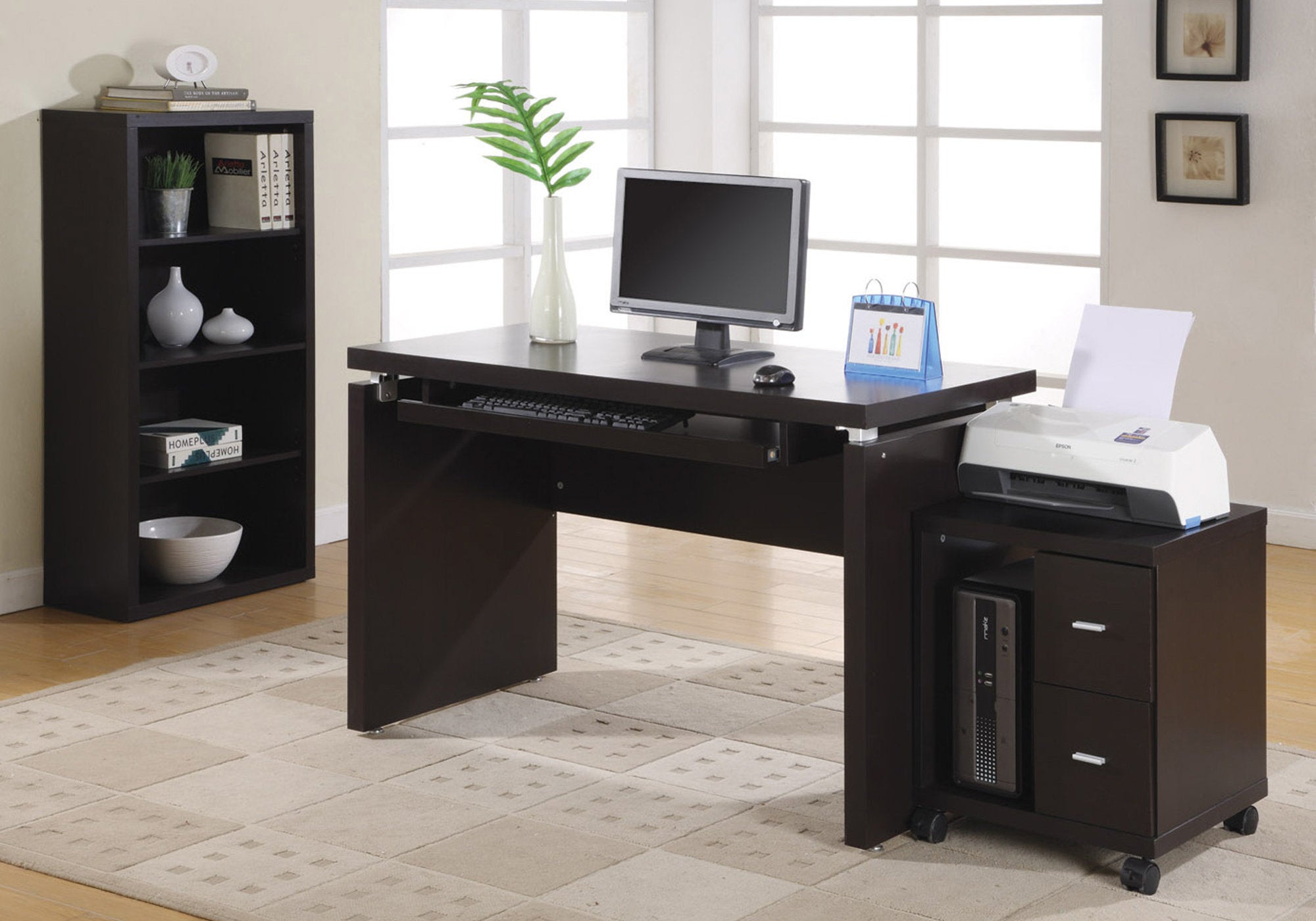 48L Office Series Espresso File Cabinet - Perfect for Home Office Organization & Document Storage