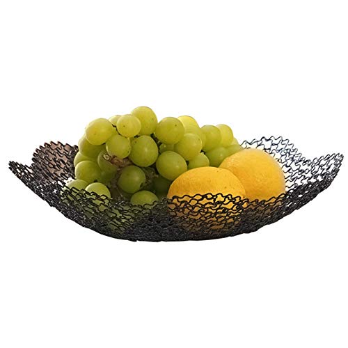 GAGC Wrought Iron Fruit Basket - Elegant Black Fruit Bowl for Kitchen, Living Room, Dining Table | Perfect for Storing Fruits, Snacks, and Decor | Durable Household Storage Solution for Fresh Produce Display