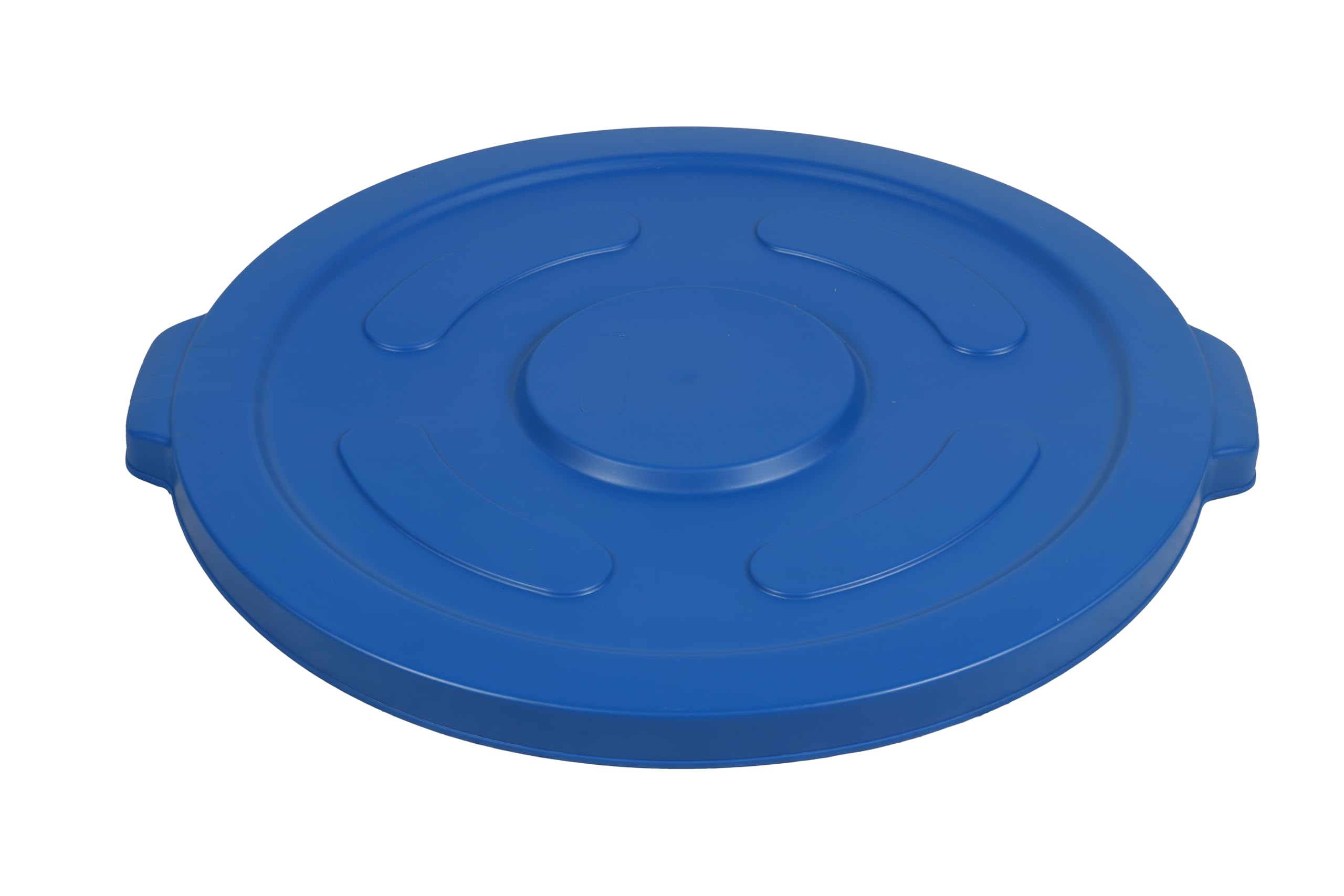 55 Gallon Round Trash Can Lid - Compatible with Plastic Prince Containers, Durable Blue Garbage Bin Cover for Outdoor, Garage & Commercial Use