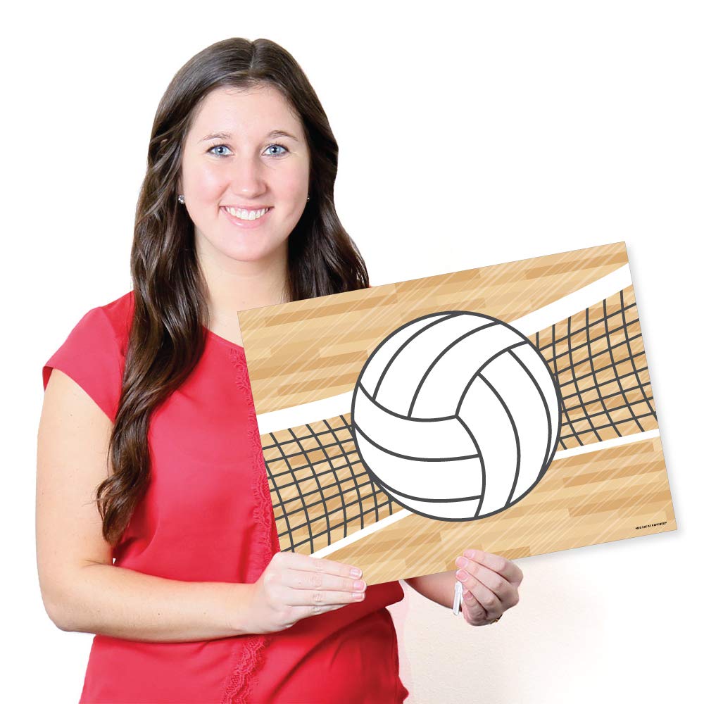 Big Dot of Happiness Volleyball Party Decorations - Set of 16 Bump Set Spike Placemats for Baby Showers, Birthday Parties & Sports Themed Events - Perfect for Table Settings, Game Day Decor and Volleyball Team Celebrations