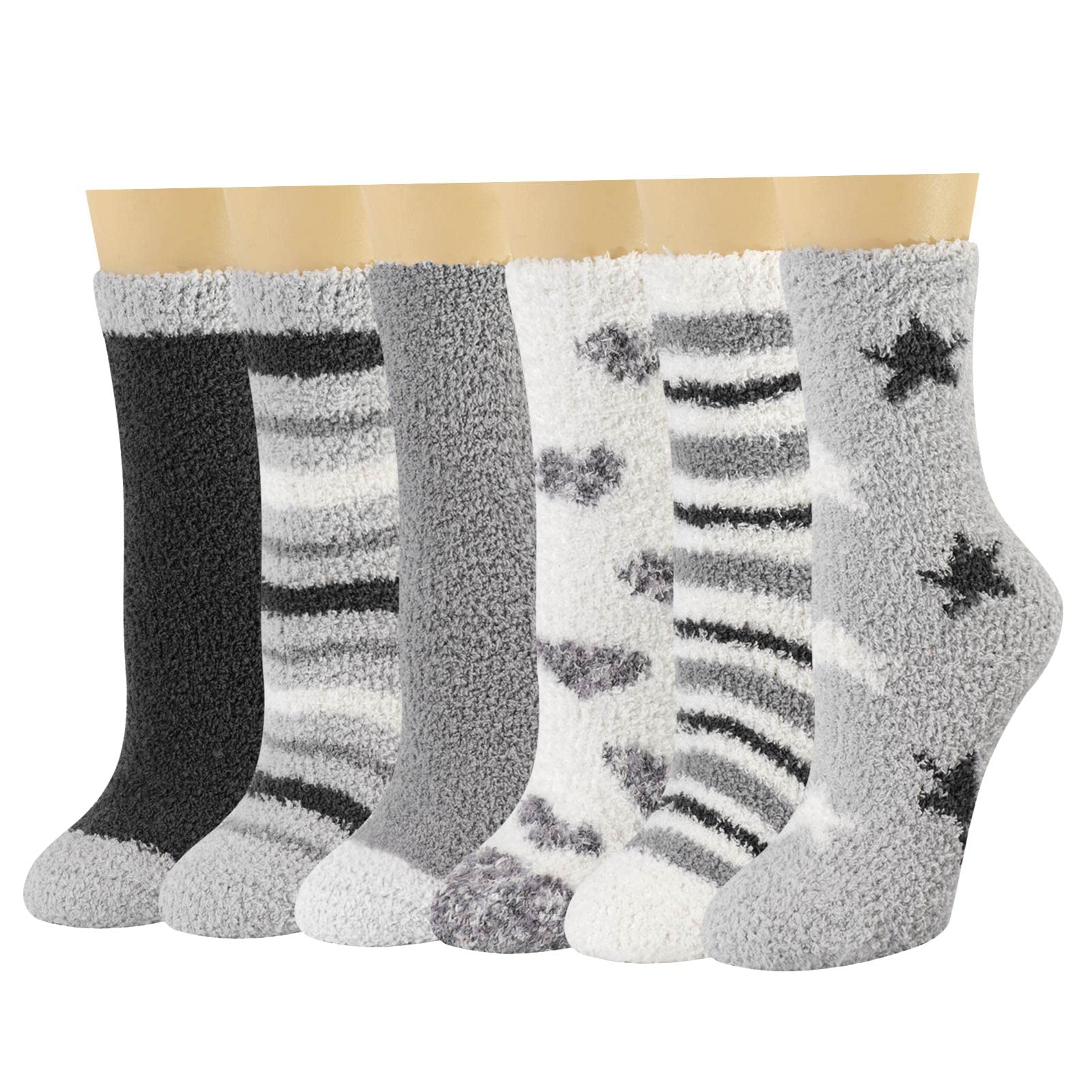Women's Plush Slipper Socks - Warm Fuzzy Crew Socks for Winter, Soft Cozy Indoor House Shoes for Women | Perfect for Lounging at Home, Cold Weather Comfort & Gift Giving
