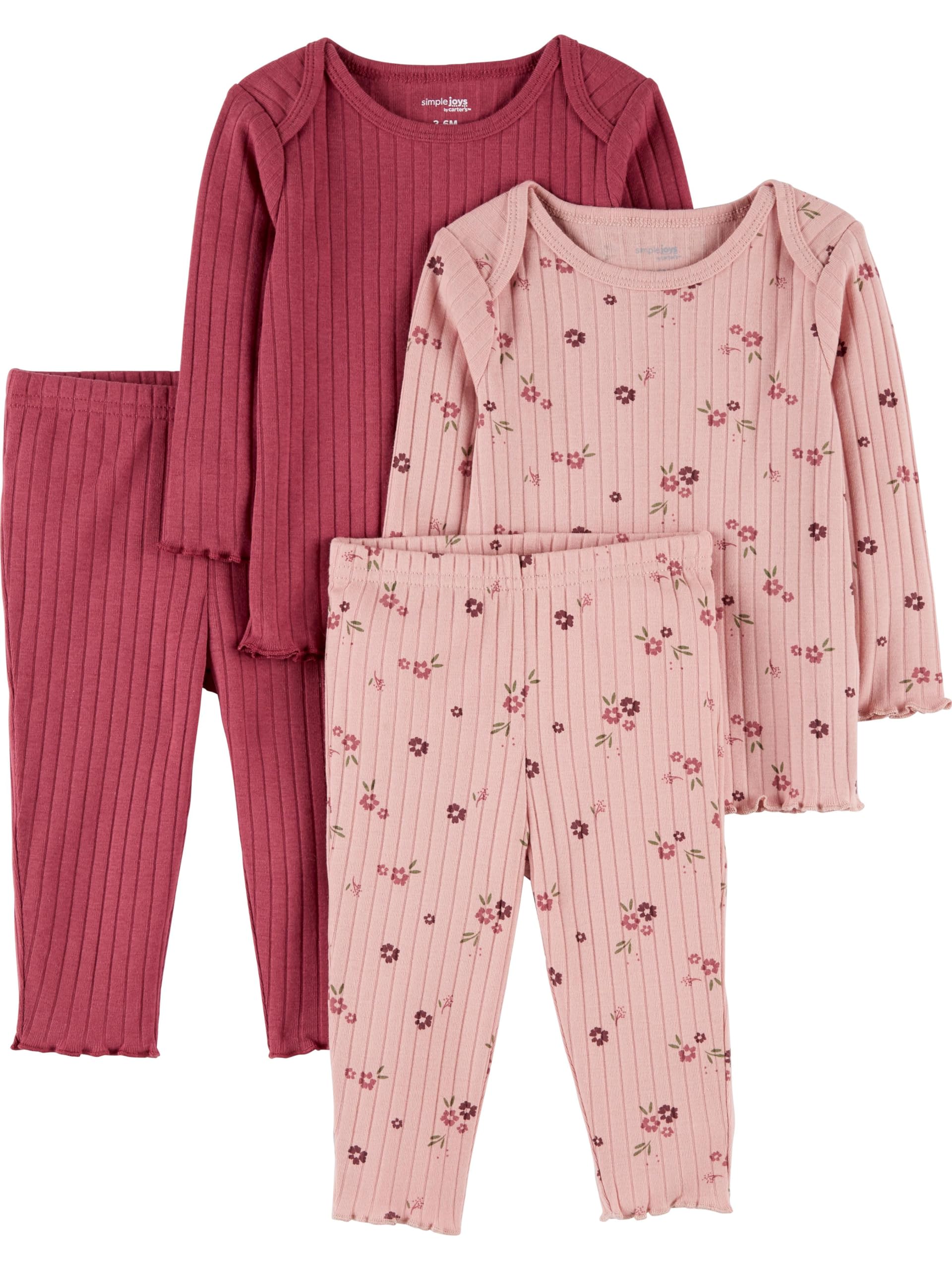 Carter's Simple Joys 4-Piece Baby Textured Outfit Set - Soft Unisex Newborn Clothes for Comfort & Play | Perfect for Daycare, Photo Shoots & Gift Giving