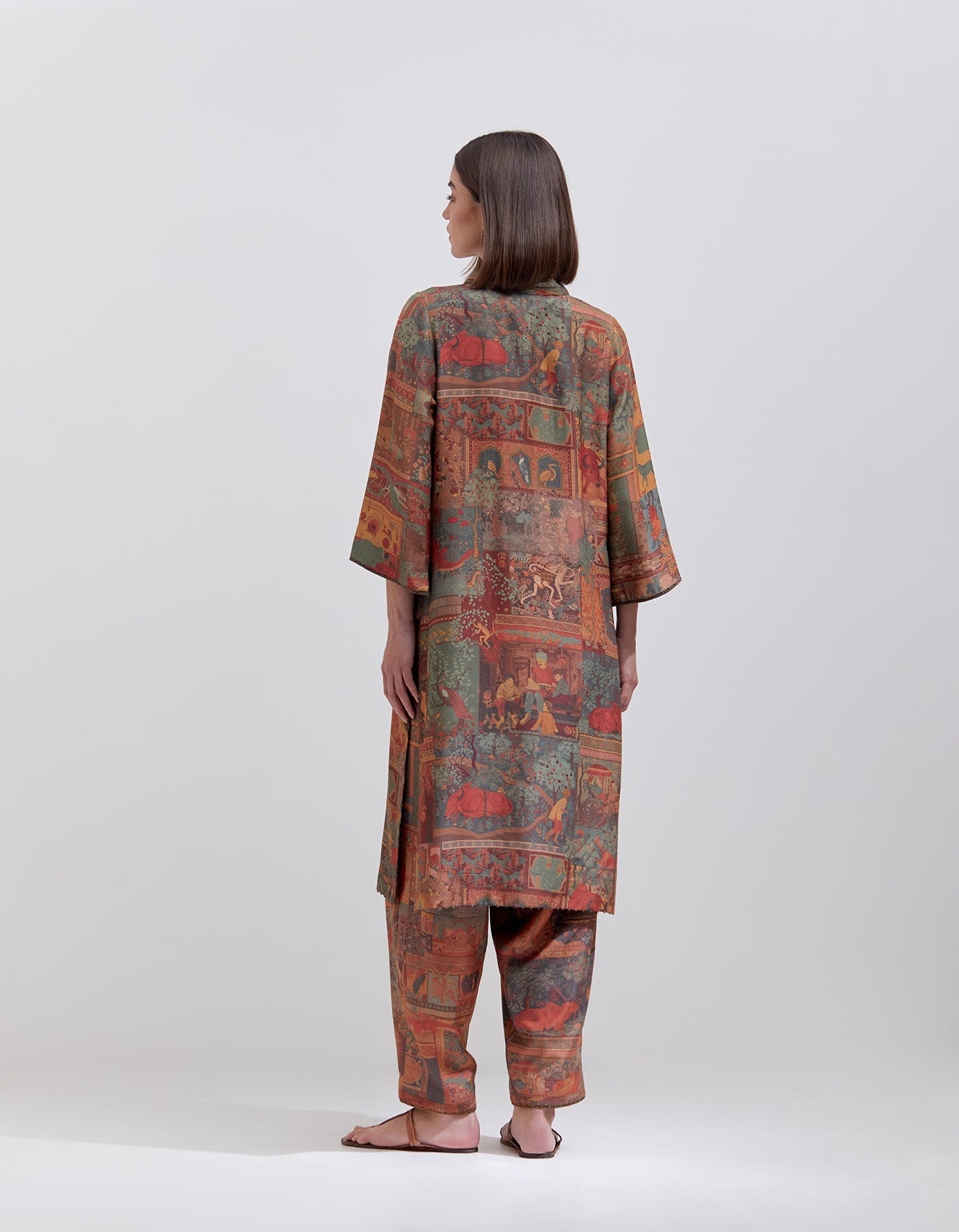 Aisha Salwar Kameez - Muga Silk Satin Fabric in Terracotta Color - Elegant Indian Ethnic Wear for Festivals, Weddings & Special Occasions