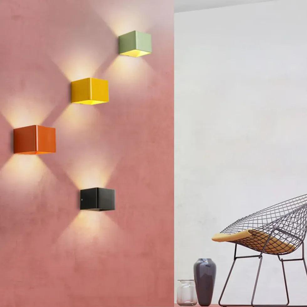 Modern Yellow LED Wall Light - Up and Down Lighting for Living Room, Bedroom, and Hallway Decor