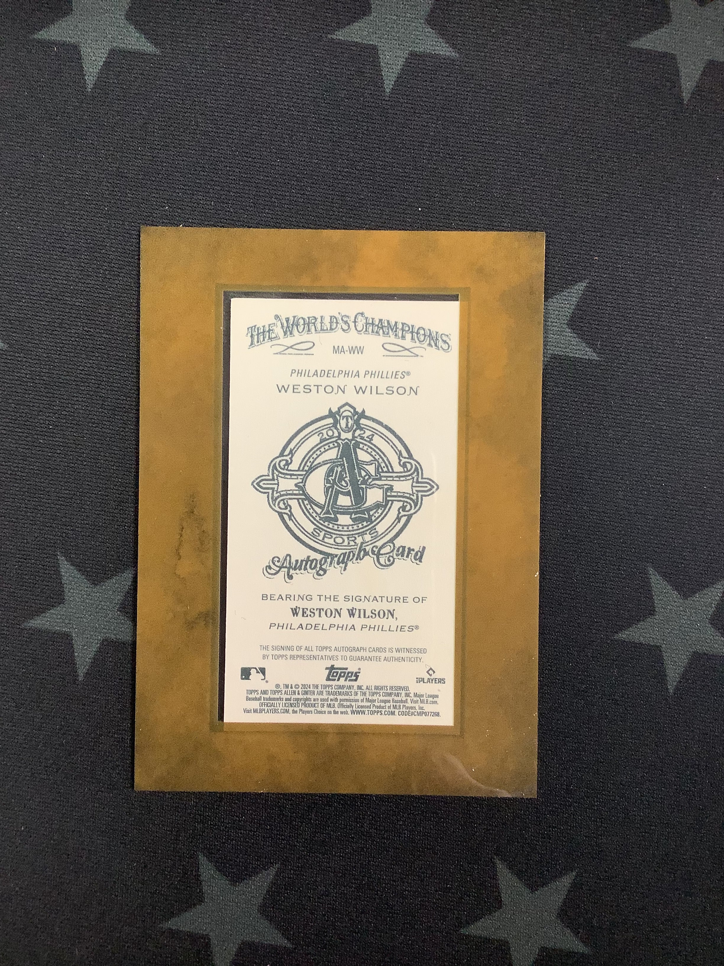 2024 Topps Allen & Ginter Weston Wilson Rookie Autograph Framed Baseball Card - Perfect for Collectors, Sports Memorabilia & Gift Giving