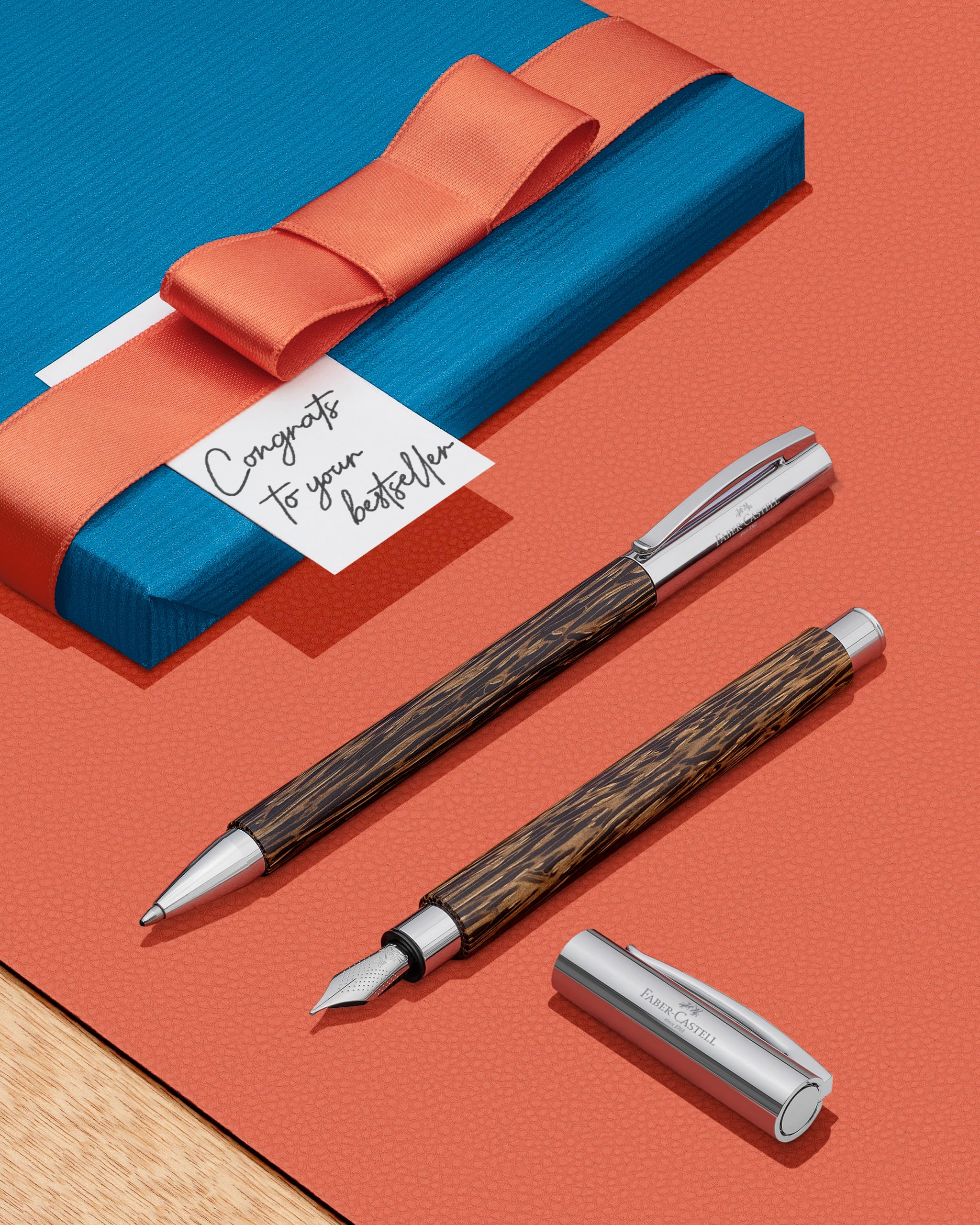 Faber-Castell 148150 Oil-Based Ambition Cocos Wood Ballpoint Pen - Premium Writing Instrument for Office, School & Gifting