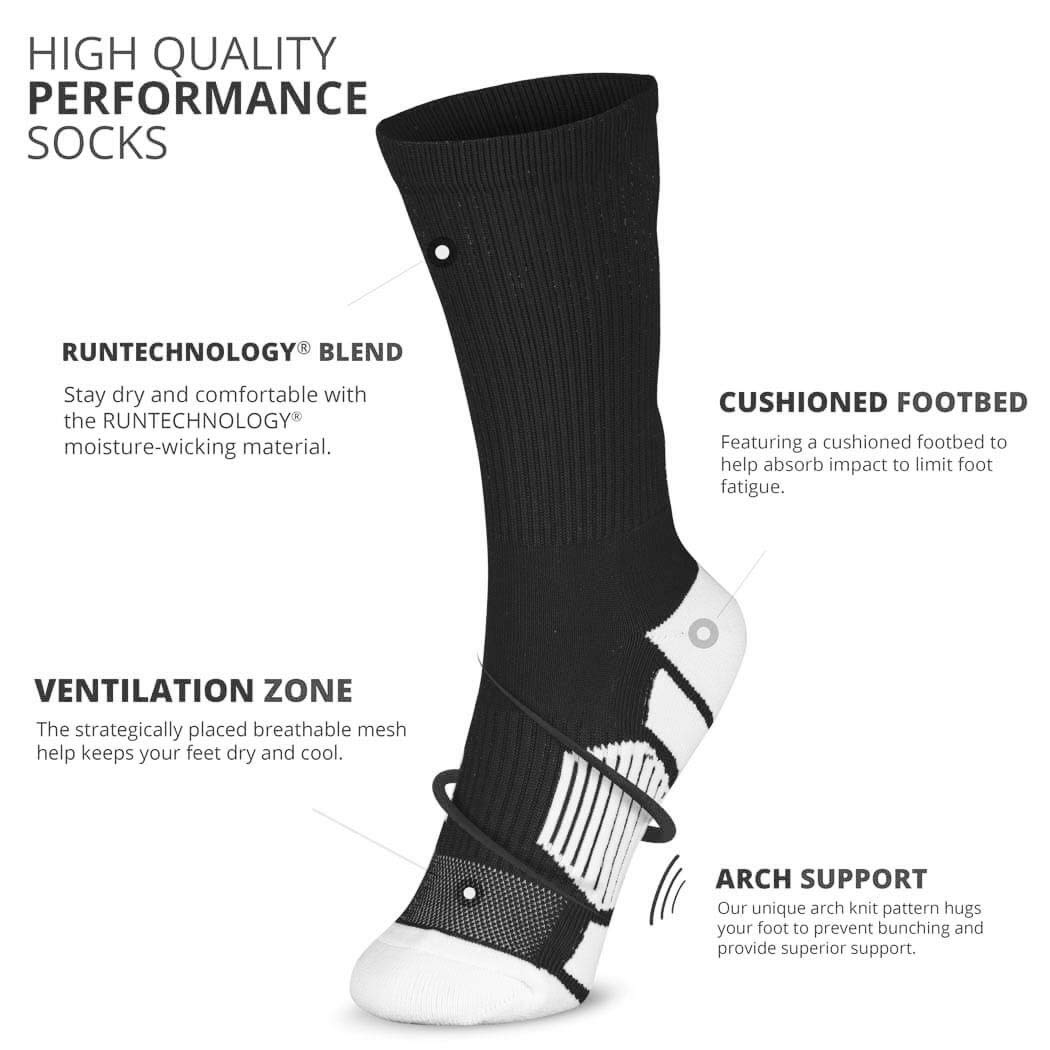 Custom Team Number Socks for Youth & Adults - High Performance Athletic Socks with Black Numbers - Choose Your Favorite Number for Sports, Gifts & Team Spirit