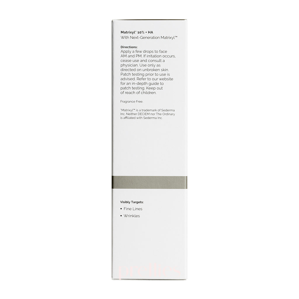 The Ordinary Matrixyl 10% + HA 30ml Anti-Aging Serum with Hyaluronic Acid - Reduce Wrinkles & Fine Lines for Youthful Skin - Perfect for Night Skincare Routine & Daily Moisturizing