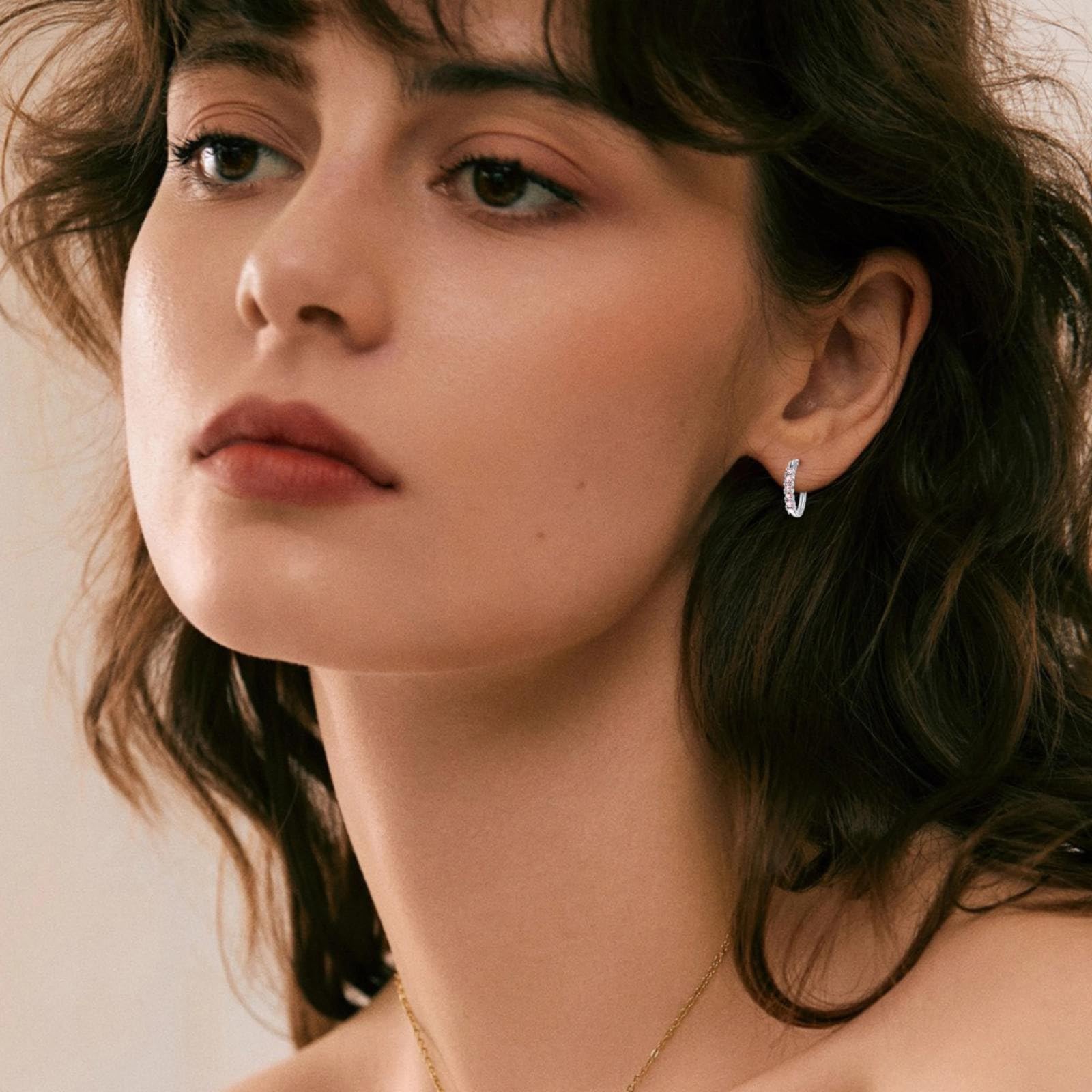 Sterling Silver Hoop Earrings for Women - Colorful Dangle Earrings, Birthday & Wedding Jewelry Gifts for Her, Mother, Wife, Girlfriend - Perfect for Parties, Date Nights & Special Occasions