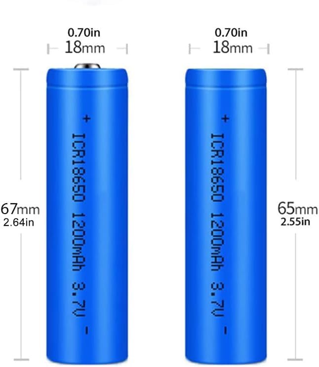 18650 Rechargeable Lithium-ion Battery 3.7V 1200mAh - High Capacity Button Top Batteries for LED Flashlights, Headlamps, Doorbells, RC Cars, Toys & Electronics (4-Pack) - Long Lasting Power for Home, Outdoor & Emergency Use