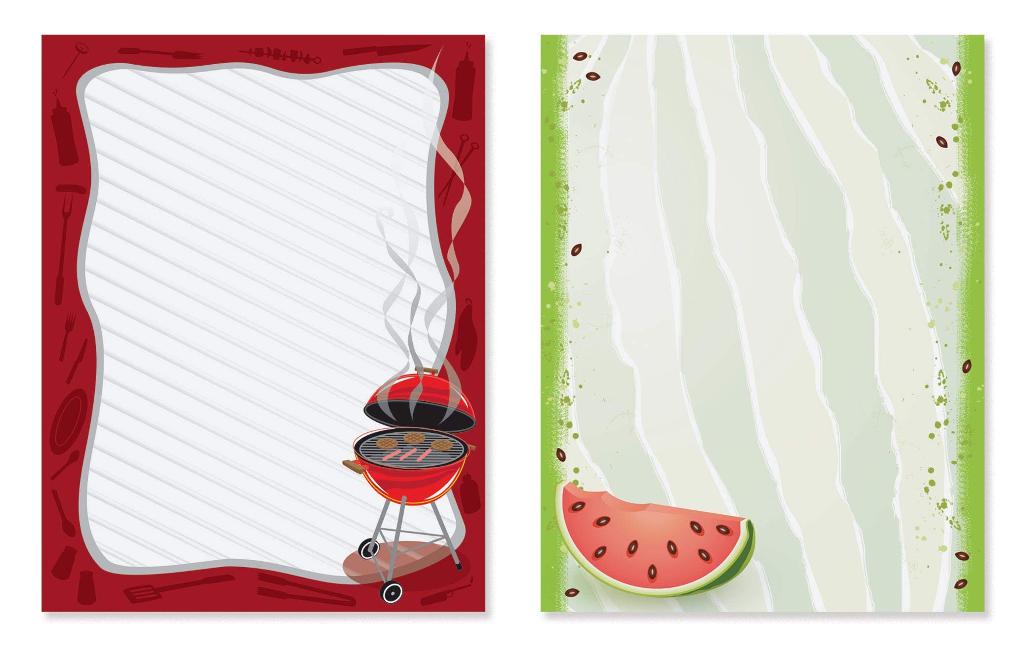 Premium Summer Party Stationery Set - BBQ Pool Floral Themed Decorative Paper, Borders & Letterhead (8.5x11, 100 Sheets) for Invitations, Scrapbooking & Home Office Decor | Elegant Writing & Printer Paper for Summer Events, Pool Parties & Beach Weddings