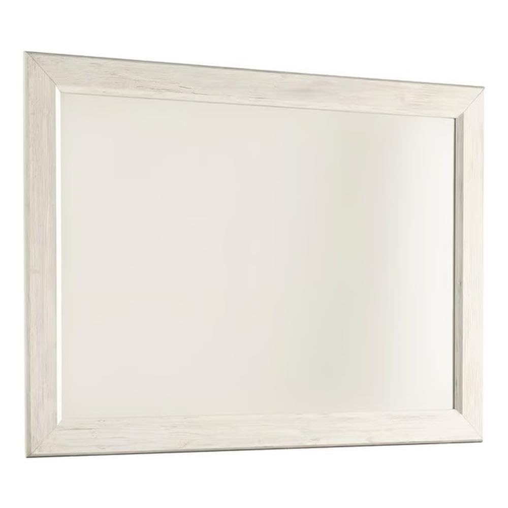 Ashley Furniture Willowton White Wash Engineered Wood Bedroom Mirror - Full-Length Wall Mirror for Bedroom, Dresser & Vanity Decor