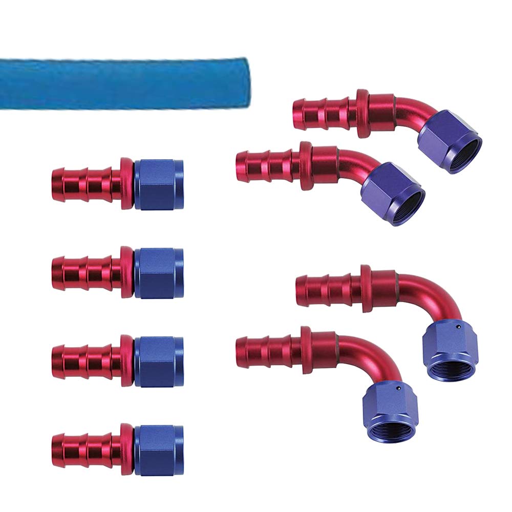 Speedway Socketless Push-On Hose End Fitting Kit - 8AN Size - High Performance Fuel & Oil Line Connectors for Racing, Automotive & Marine Applications