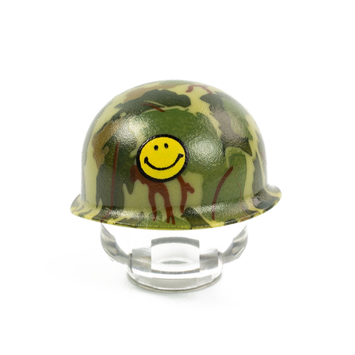 M1 Pot Mitchell Camo Helmet with Smiley Face Design - Military Style Tactical Headgear for Airsoft, Paintball & Outdoor Adventures