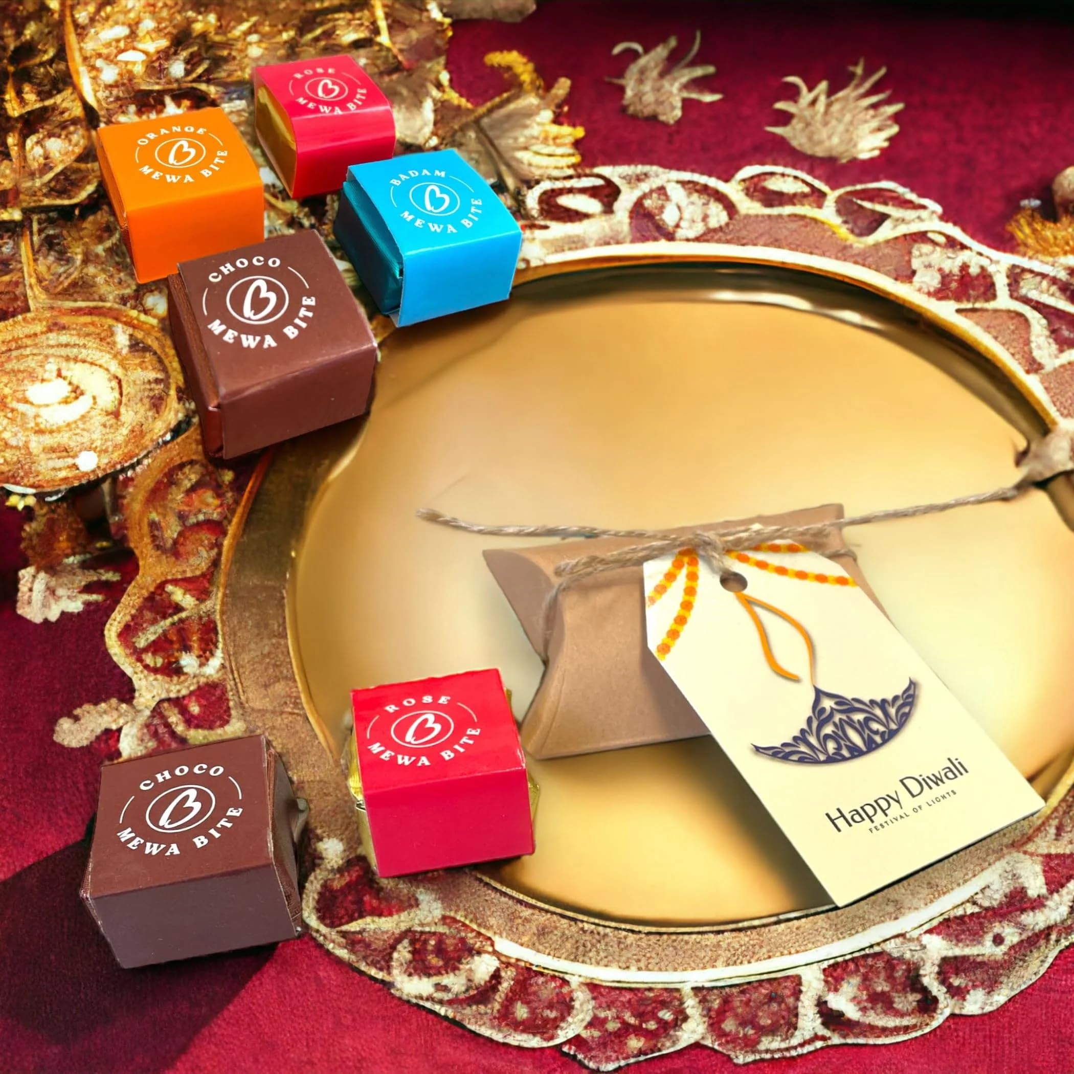 LOVENSPIRE Personalized Diwali Gift Box - Premium Indian Sweets Hamper with Shubh Labh Design | Diwali Corporate Gifts for Employees, Friends & Family | Perfect for Office Celebrations & Festival Home Decor