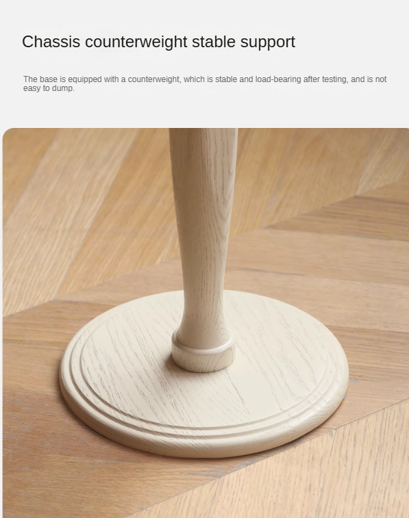Solid Oak Wood Side Table - Cream Finish - Perfect for Living Room, Bedroom, or Office Accent Furniture