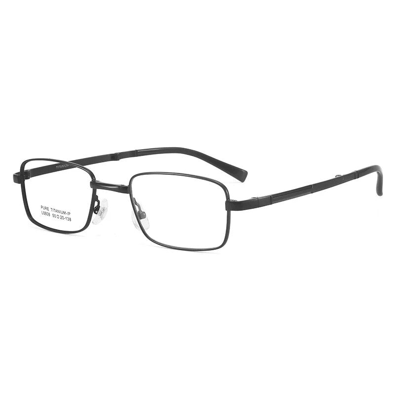 Bclear Men's Full Rim Foldable Square Titanium Eyeglasses LB8808 - Lightweight Durable Glasses for Work, Reading & Travel