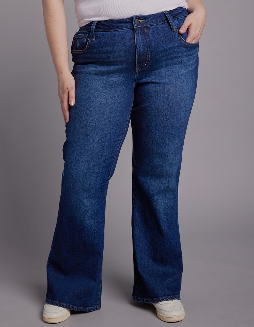 RSQ Low Rise Flare Jeans for Women - Vintage 70s Inspired Stretch Denim Pants, High Waist Bootcut Jeans for Casual Wear & Night Out