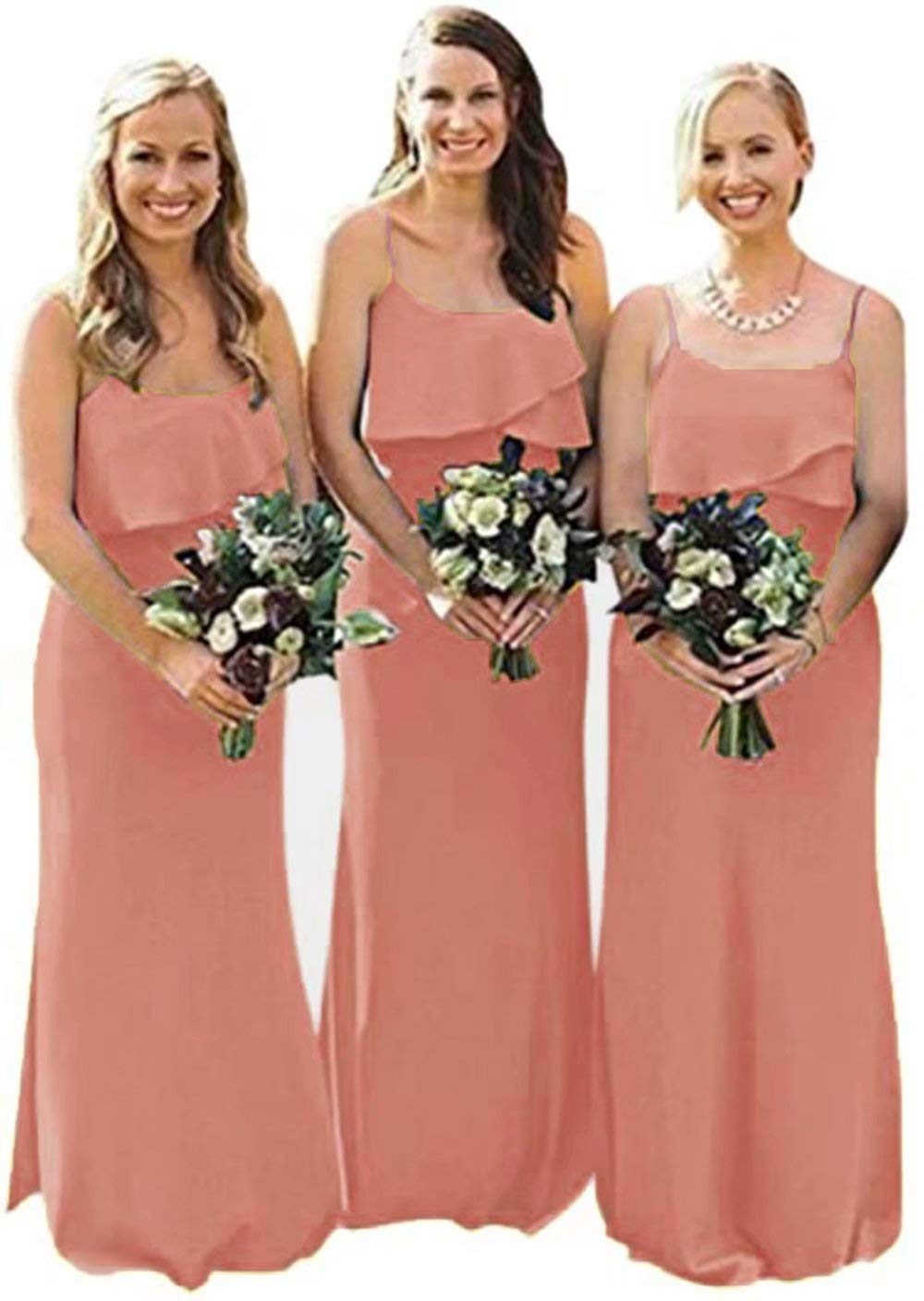 Elegant Long Chiffon Bridesmaid Dresses for Women - Formal Prom & Wedding Party Gowns | Perfect for Bridal Shower, Evening Banquet, and Special Occasions