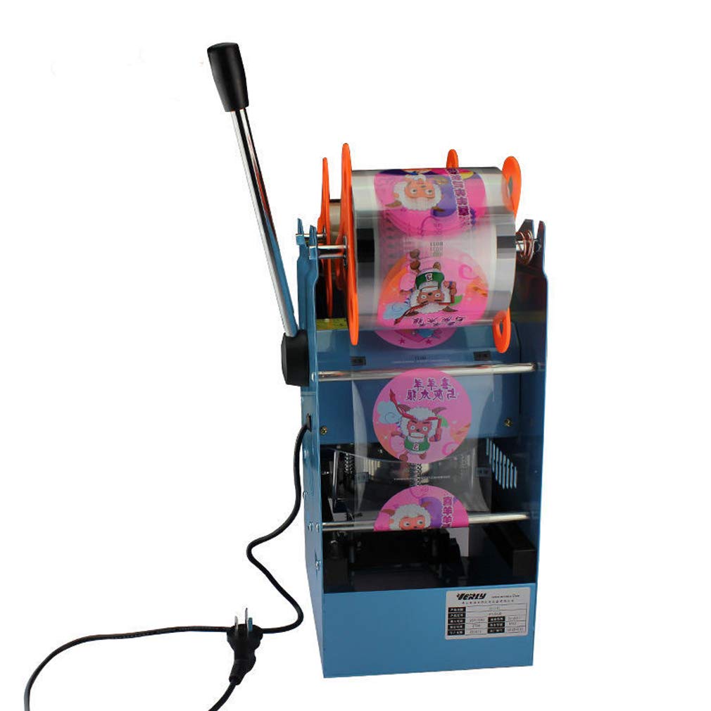 270W Electric Cup Sealing Machine for Coffee, Boba & Bubble Tea - Manual Pressure Lid Sealer (300-500 Cups/hr, 220V) - Perfect for Cafes, Juice Bars & Bubble Tea Shops