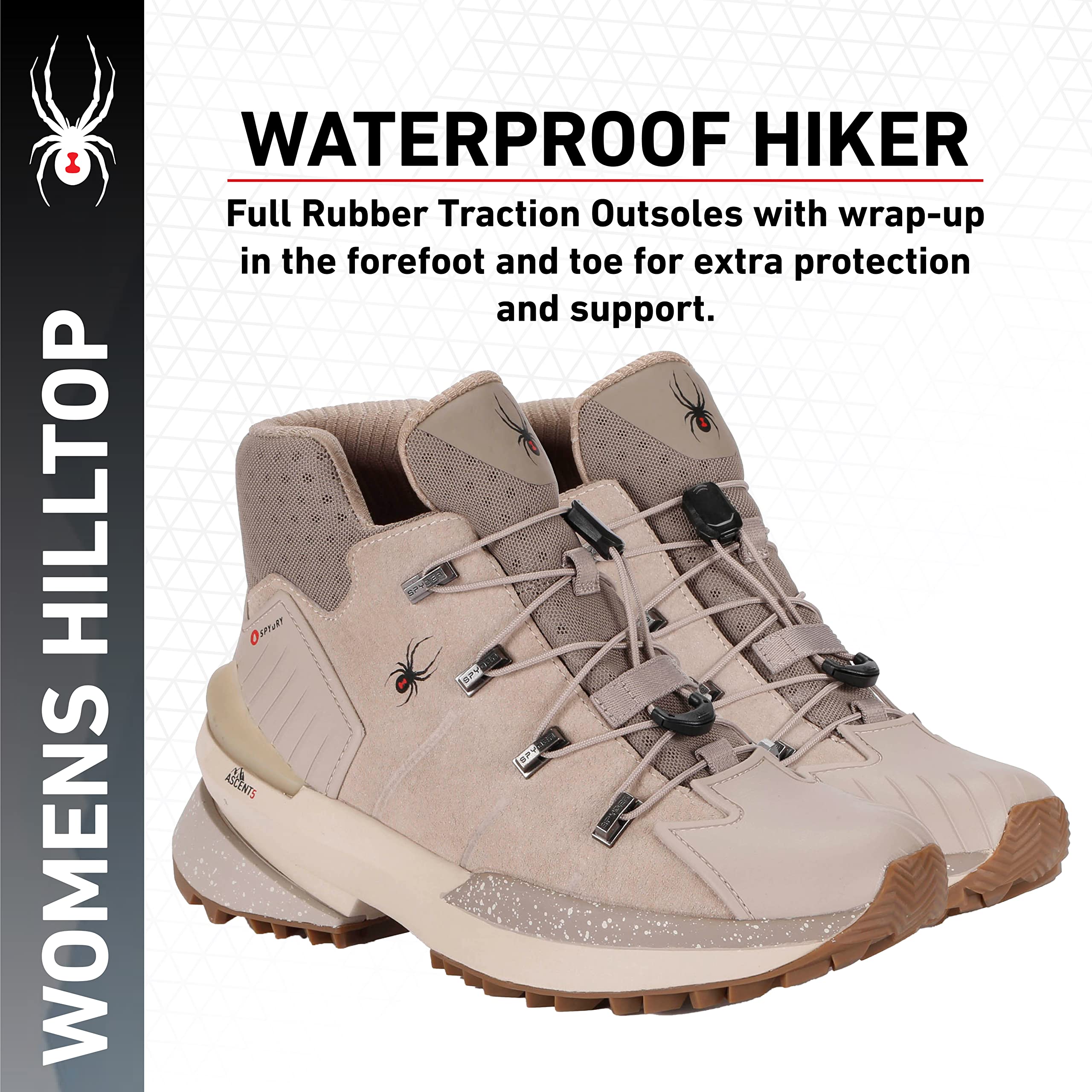 Spyder Women's Waterproof Hiking Shoes - Lightweight Trail Running Shoes for Outdoor Adventures, Camping & Backpacking