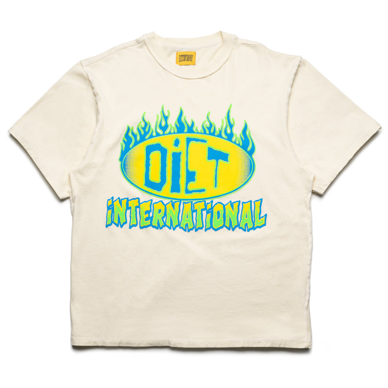 Diet Starts Monday INTL Flame Graphic T-Shirt - Antique White | Casual Streetwear & Gym Outfit