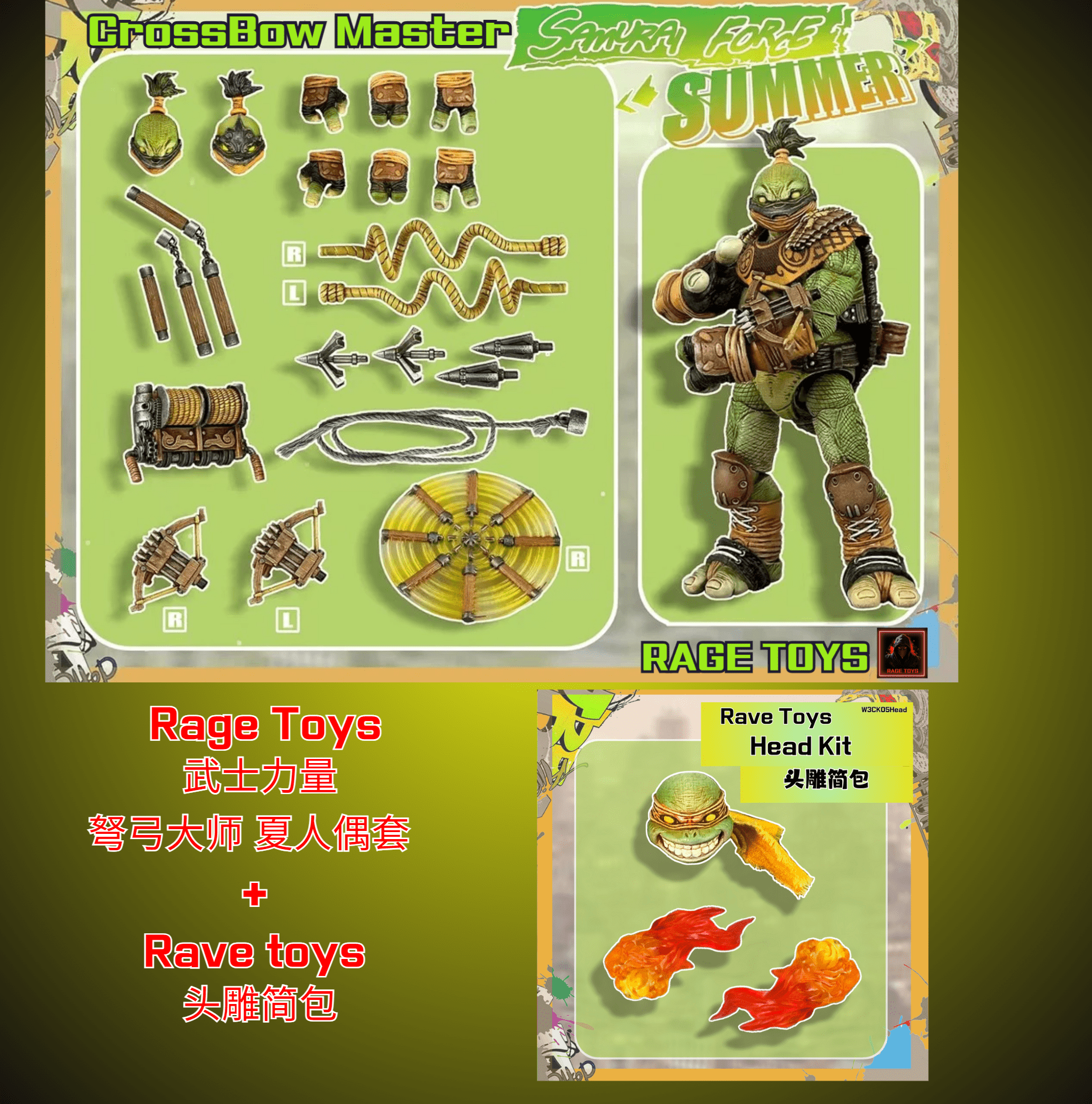 Fury Toys 1/12 Scale 5-inch Action Figure - Wave 3 Rage Samurai Force Turtle Collectible Figure for Display & Play | Perfect for Anime Fans, Model Collectors, and Gift Giving