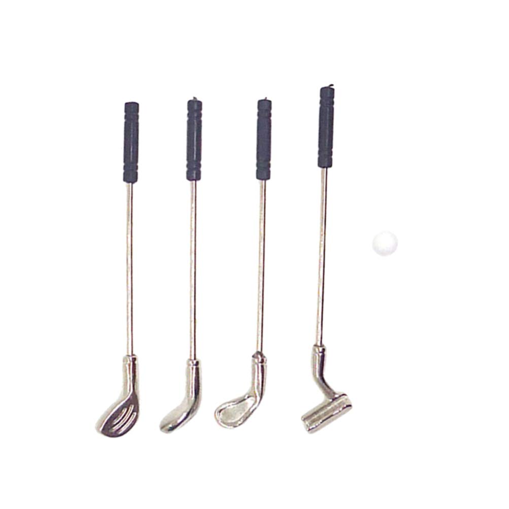 Exceart 1:12 Scale Mini Golf Club Set - Decorative Dollhouse Miniature Sports Toys for Room Scene Setting | Perfect for Collectors, Model Train Layouts & Miniature Displays