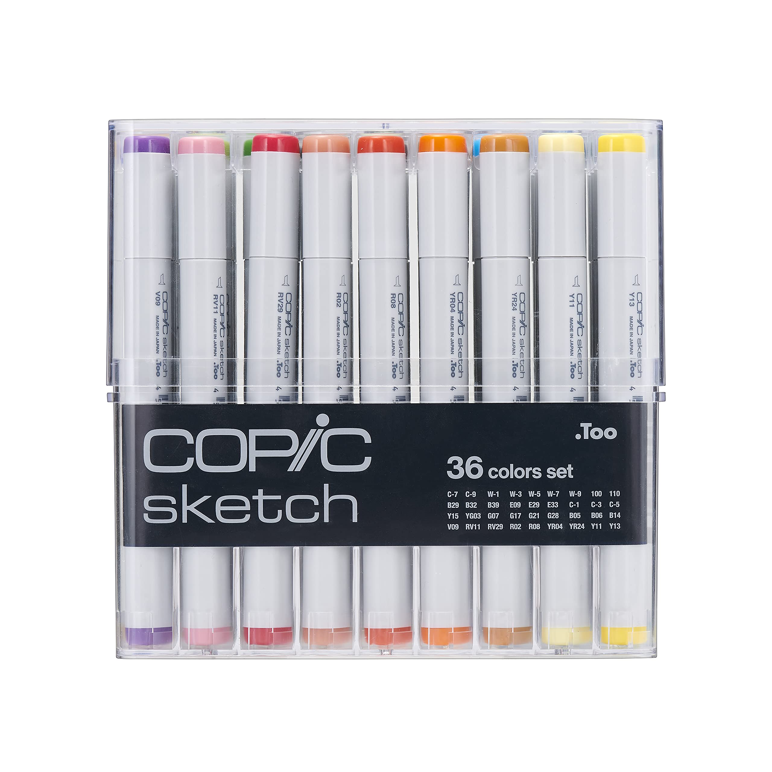 Copic Sketch Alcohol-Based Markers - 36 Piece Set (Basic Colors, New Version) for Professional Artists, Illustrators & Designers - Perfect for Sketching, Manga, Comic Art & Graphic Design Projects