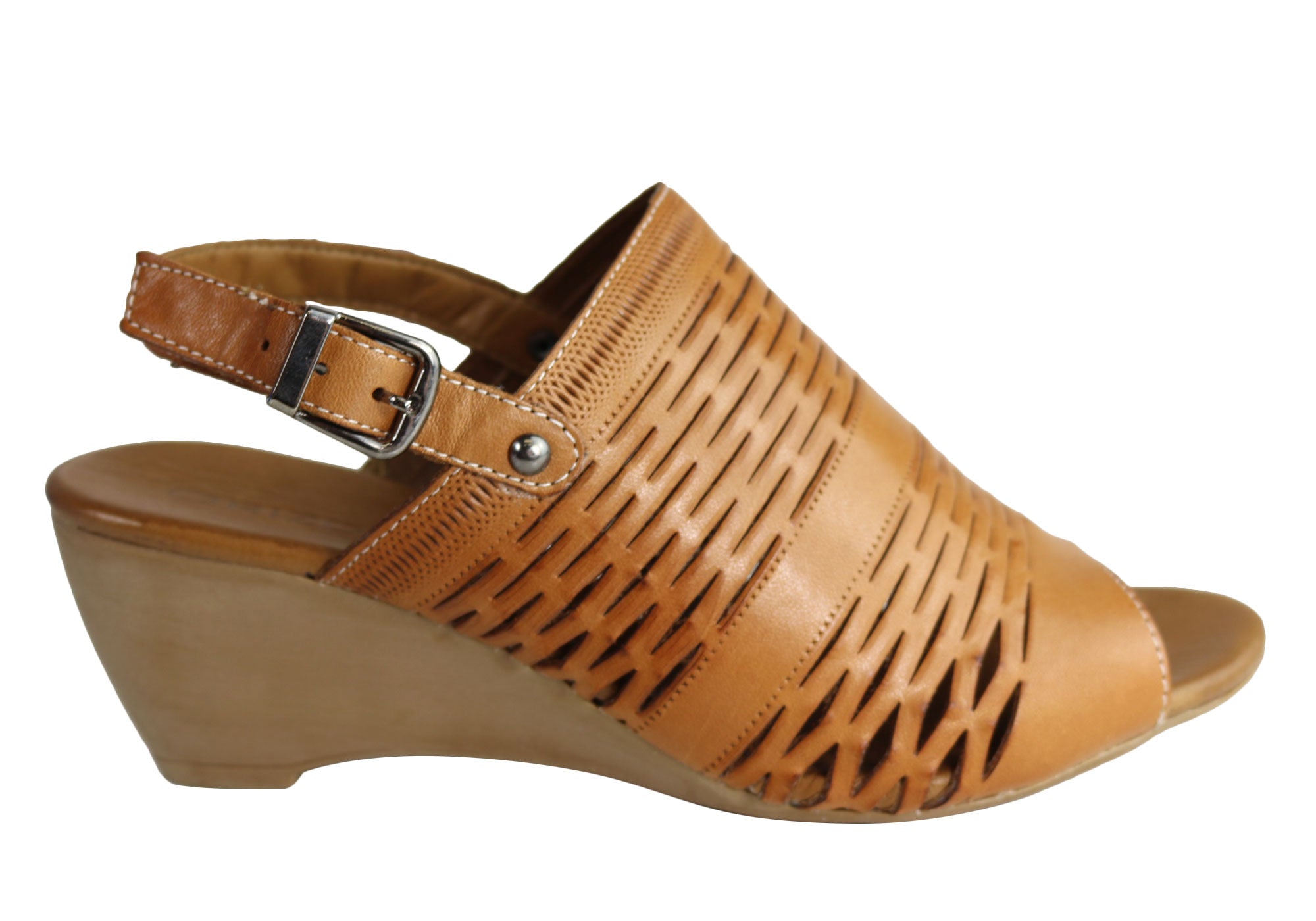 Orizonte Posy Women's European Leather Comfortable Wedge Sandals - Stylish Summer Shoes for Walking, Travel & Casual Outfits