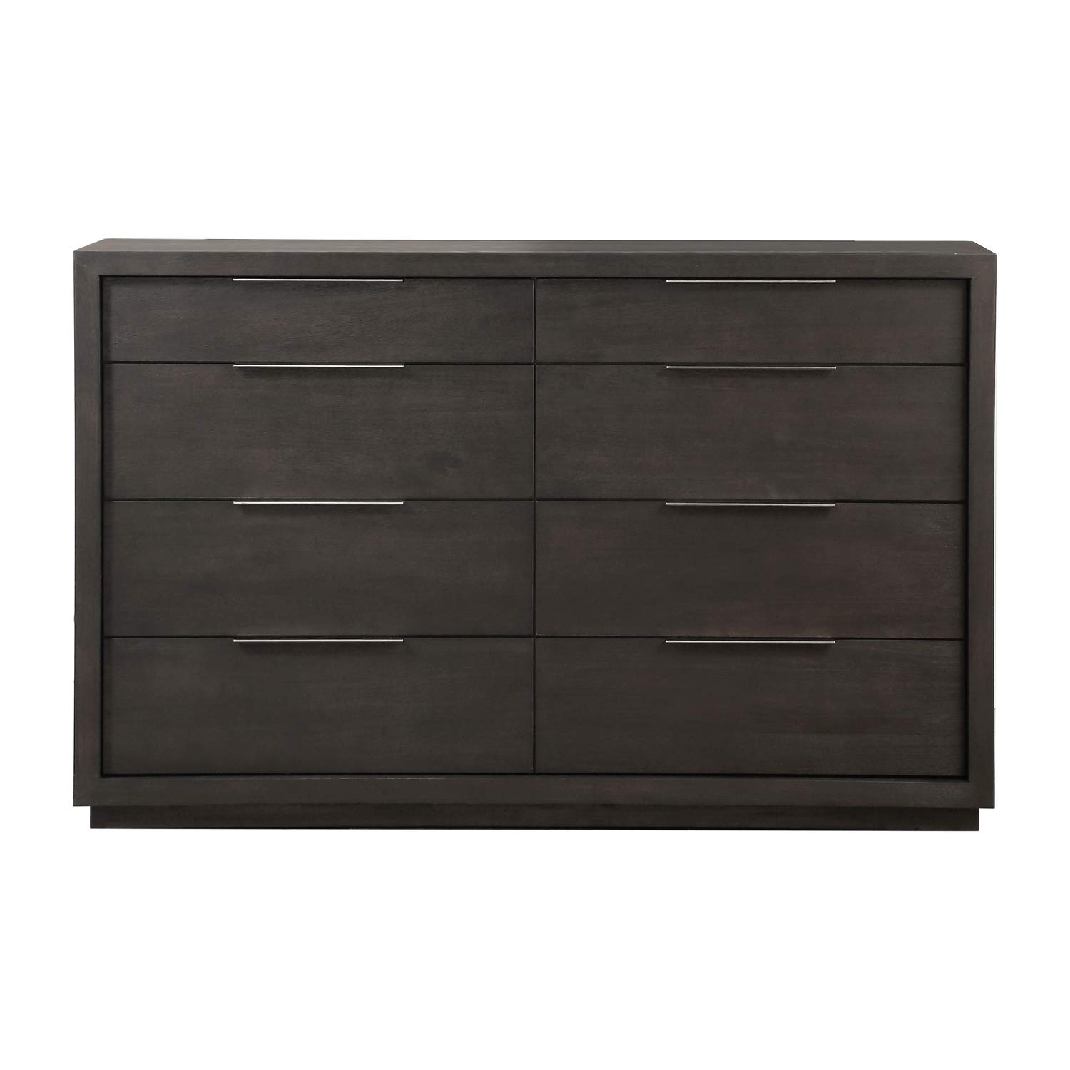 Modus Furniture 8-Drawer Solid Wood Dresser - Oxford Style Basalt Grey for Bedroom Storage & Organization