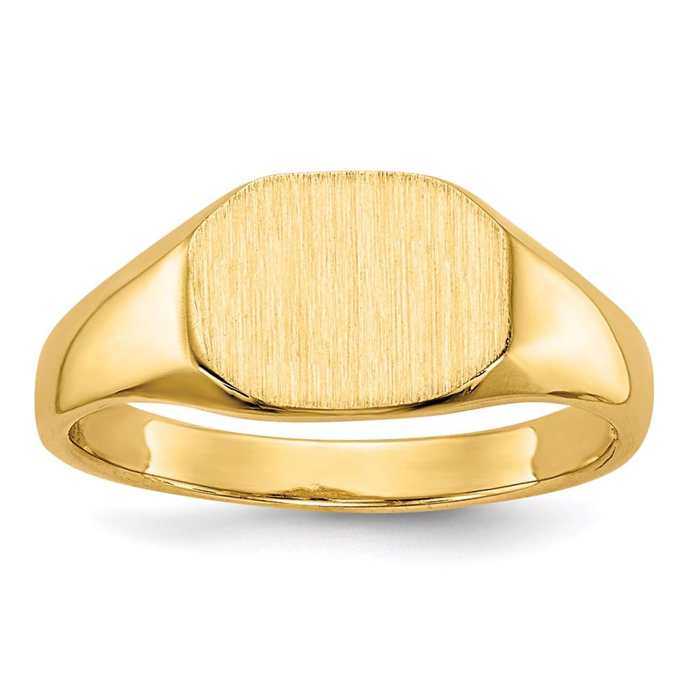 14K Yellow Gold Signet Ring for Men & Women - Personalized Open Back Design - Classic Engraved Initial Ring - Perfect for Gifts, Weddings & Everyday Wear