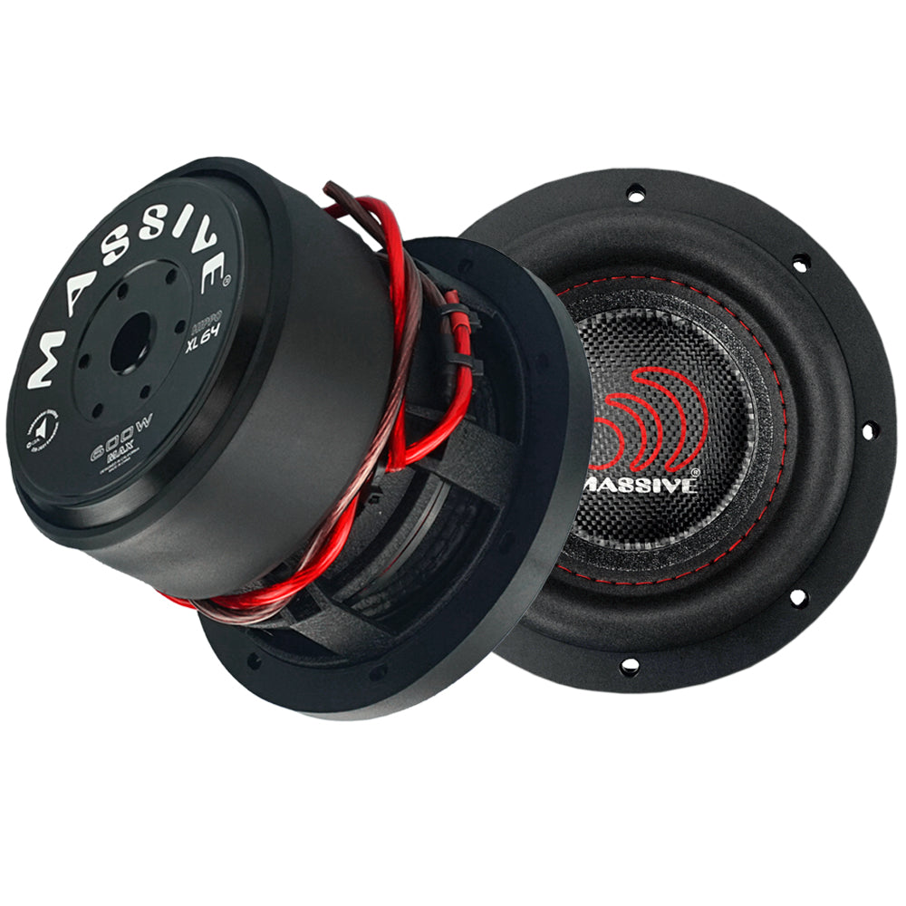 HIPPOXL64 300 Watts RMS Dual 4 Ohm Car Subwoofer - Powerful Bass for Car Audio Systems & Home Theater
