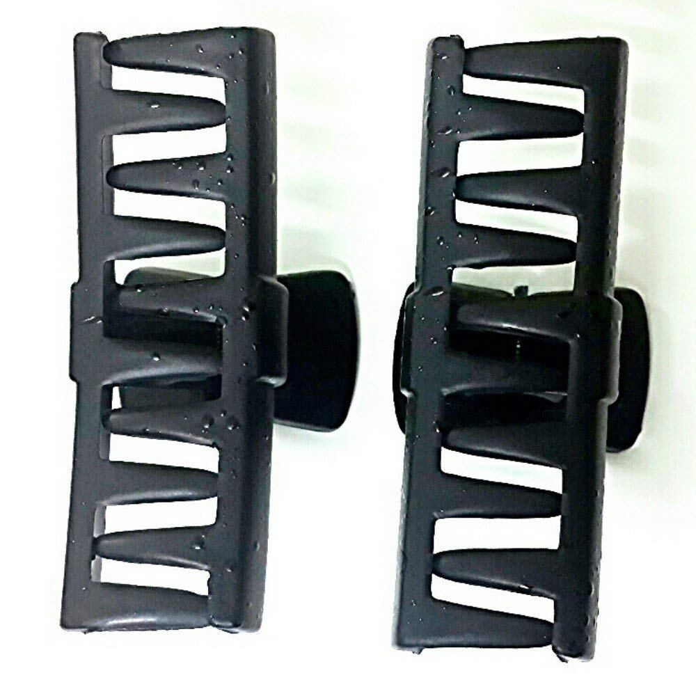 Aainaa Black Plastic Butterfly Hair Clips for Women - Set of 2 Hair Accessories for Ponytails, Updos & Everyday Styling