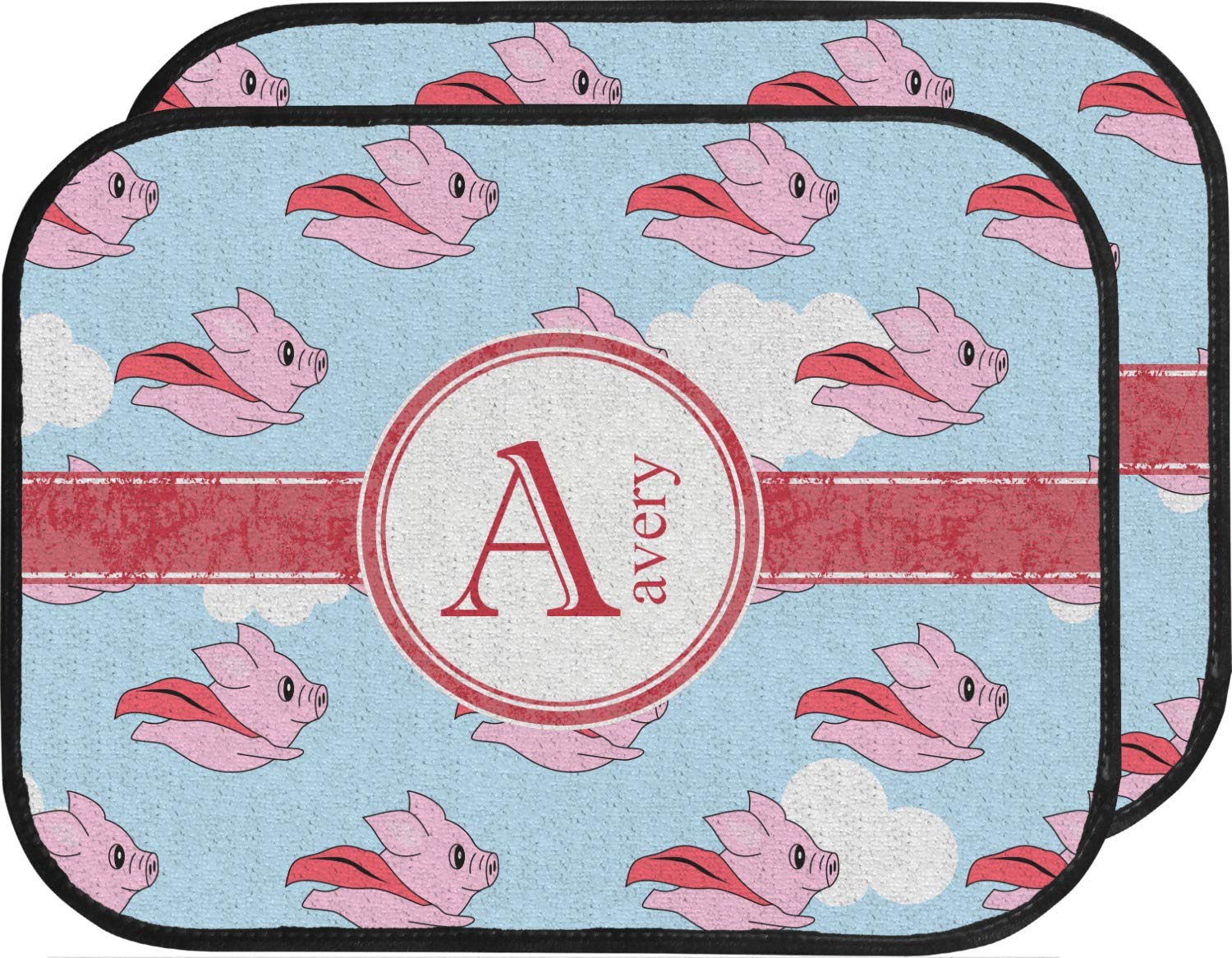 Custom Flying Pigs Car Floor Mats Set - 2 Front & 2 Rear Mats for Cars, SUVs & Trucks - Waterproof & Durable - Perfect for Gifts, Pet Lovers & Unique Car Accessories