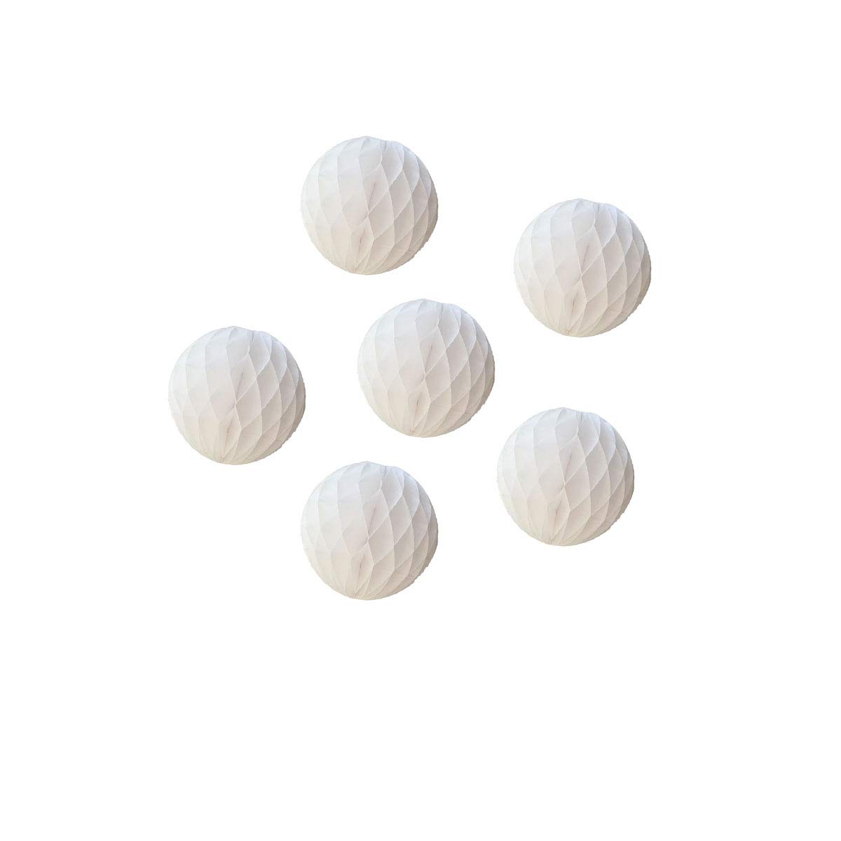 6PCS White Honeycomb Tissue Paper Balls - 6 Inch Party Decorations for Wedding, Birthday, Baby Shower & Nursery Wall Backdrop | Floral Pom Poms for Home & Event Decoration