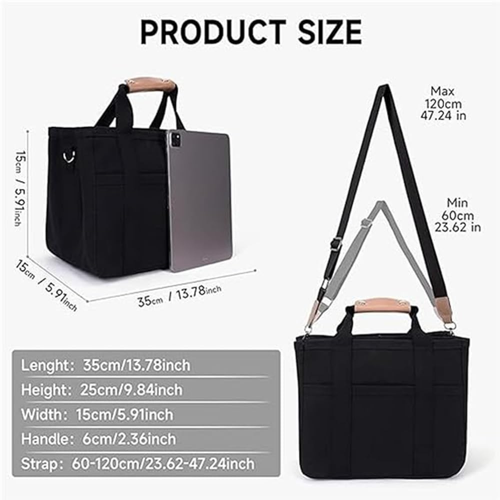 Durable Canvas Work Tote Bag for Women with Multiple Pockets - Crossbody Nurse Bag with Organized Compartments | Perfect for Healthcare Professionals, Office Commute & Travel