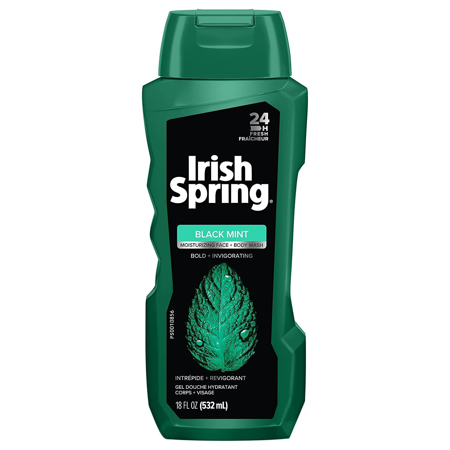 Irish Spring Black Mint Body Wash, 18 oz - Refreshing & Invigorating Shower Gel for Men - Perfect for Daily Use, Gym & Post-Workout Cleansing