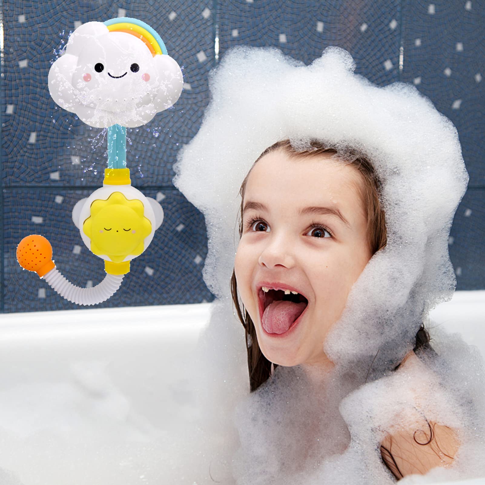 TOYANDONA 3-Piece Bath Toys Set for Kids - Fun Water Play Toys for Pool, Beach, Bathtub & Shower - Durable Floating Bathroom Toys for Toddlers & Babies (Perfect for Sensory Play & Bath Time Fun)