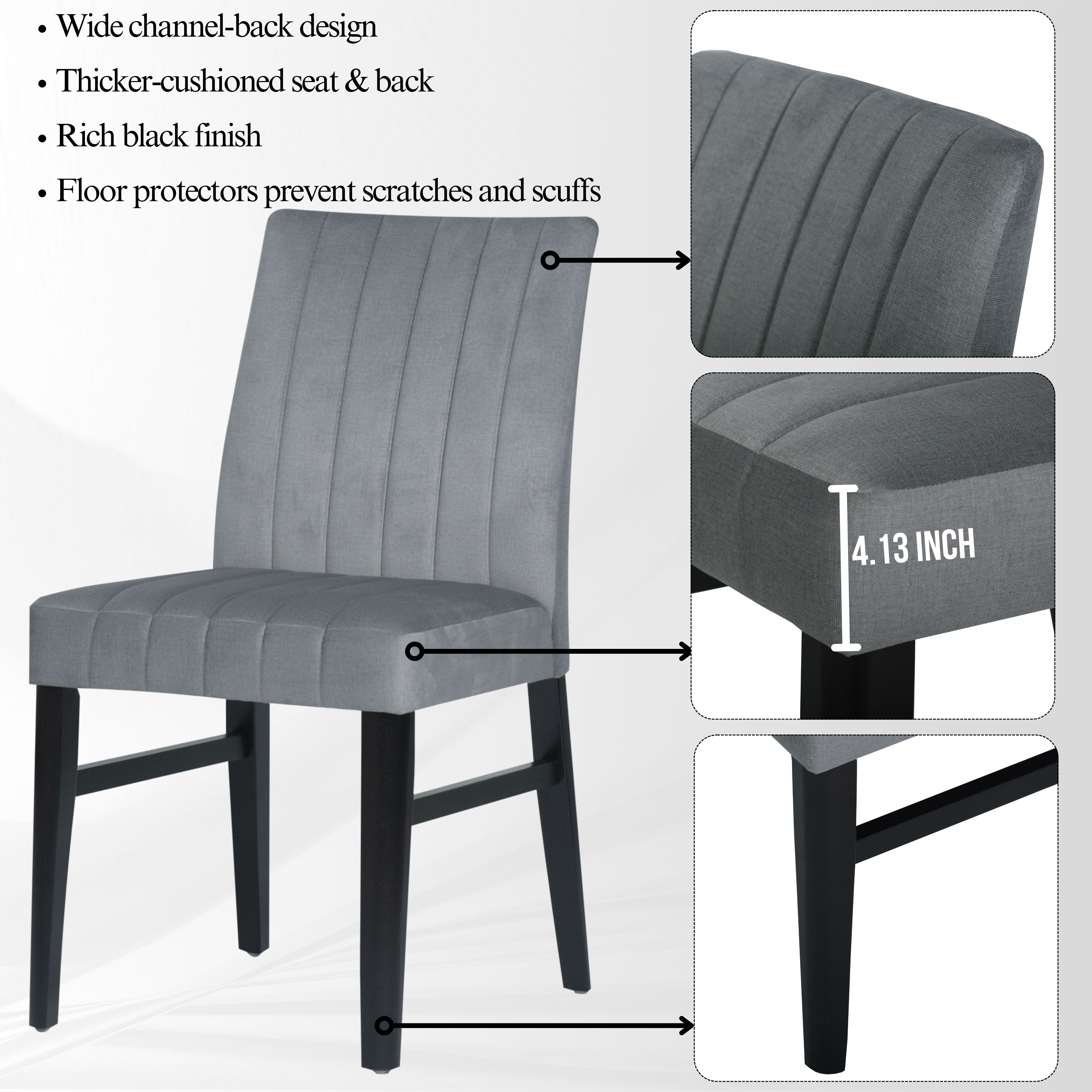 Roundhill Furniture Wendell Contemporary Upholstered Dining Chairs Set of 2 - Modern Kitchen & Dining Room Seating for Home & Restaurant Use