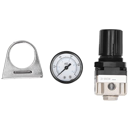 Automatic Air Pressure Regulator - Small Aluminum Alloy Control Valve with Bracket Gauge for Pneumatic Tools | Factory & Industrial Use | Perfect for Air Compressors, Spray Guns & HVAC Systems