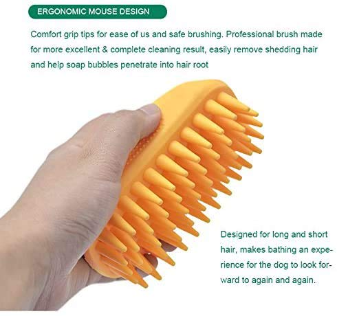 Premium Pet Silicone Shampoo Brush for Dogs & Cats - Gentle Massage & Hair Care for Long/Short Hair Pets - Bathing, Grooming & Shedding Control - Perfect for Medium & Large Breeds (Green) - Ideal for Bath Time, Spa Days & Home Grooming Sessions
