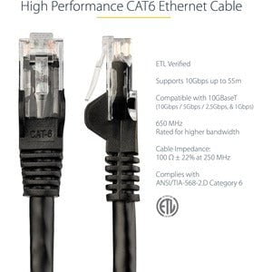 1m Black Gigabit Snagless RJ45 UTP Cat6 Ethernet Patch Cable - High Speed Internet & Network Connection for Home, Office, Gaming & Streaming