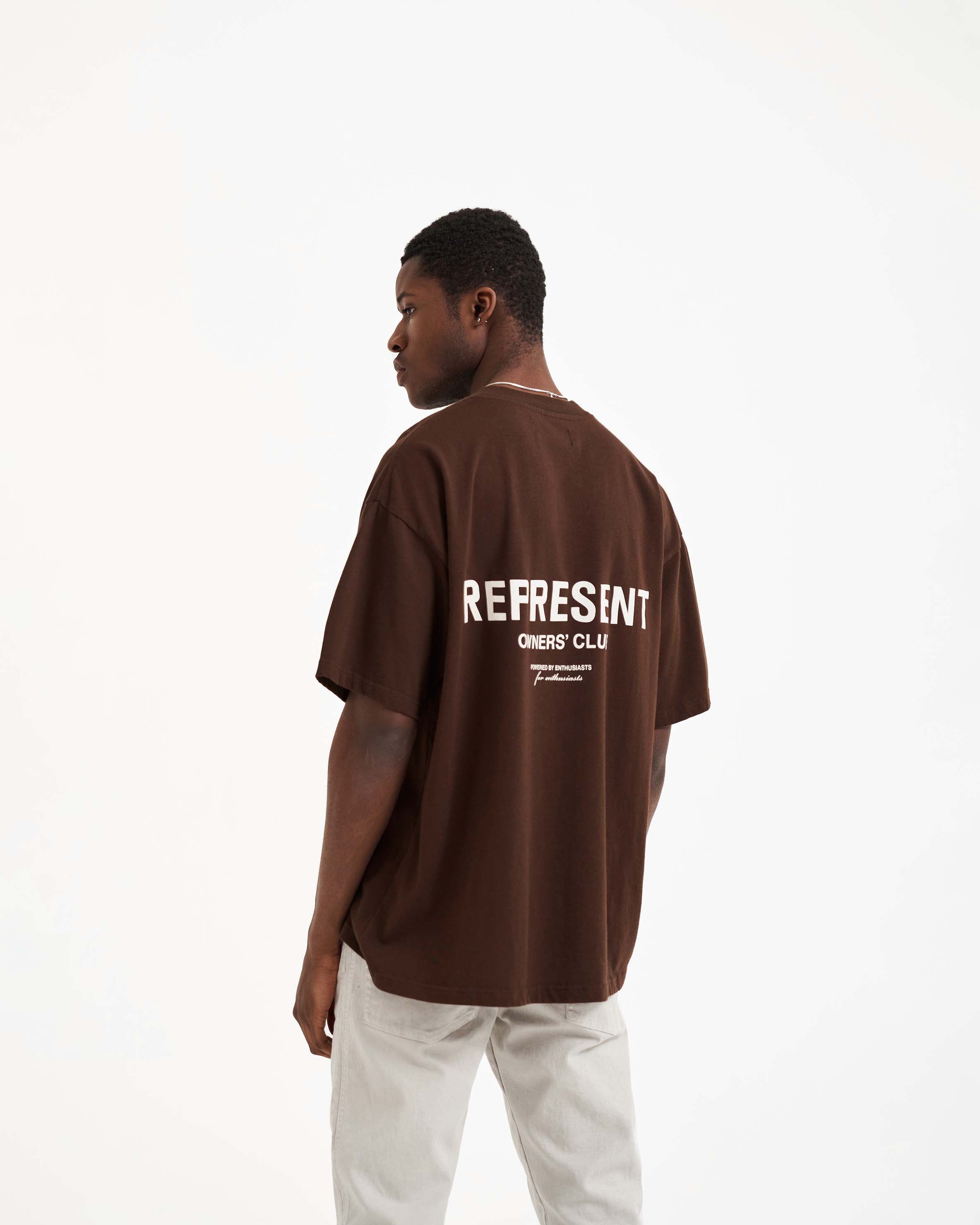 Represent Owners Club T-Shirt - Brown | Vintage Style Cotton Tee for Men & Women | Perfect for Casual Wear, Street Style & Everyday Outfits