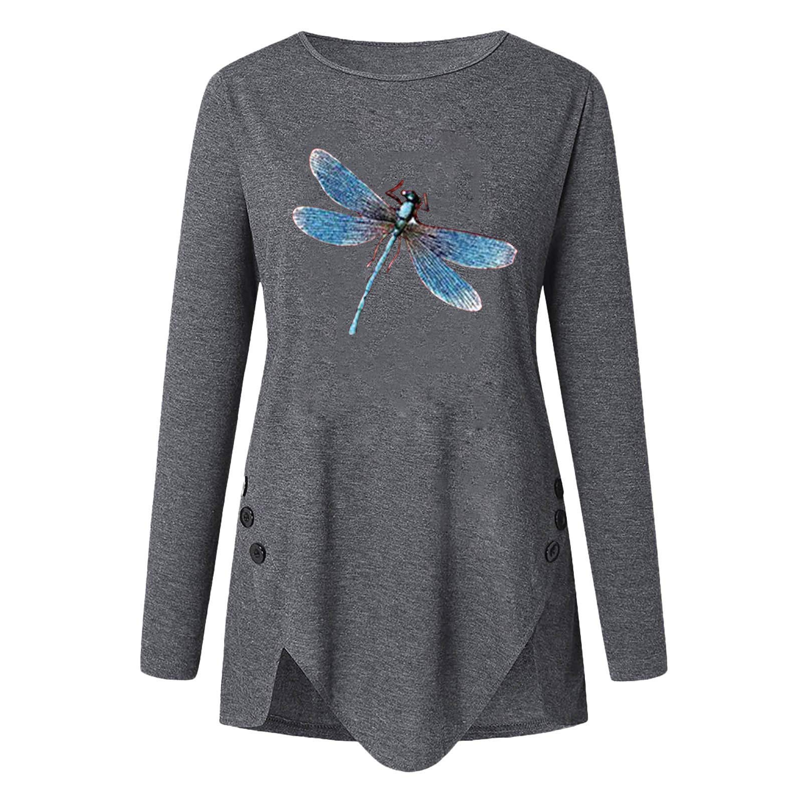 Women's Long Sleeve Tops - Sexy Loose Crewneck Solid Color Casual Tee Shirts & Blouses | Comfortable Everyday Wear for Work, Dating & Fall Fashion 2022