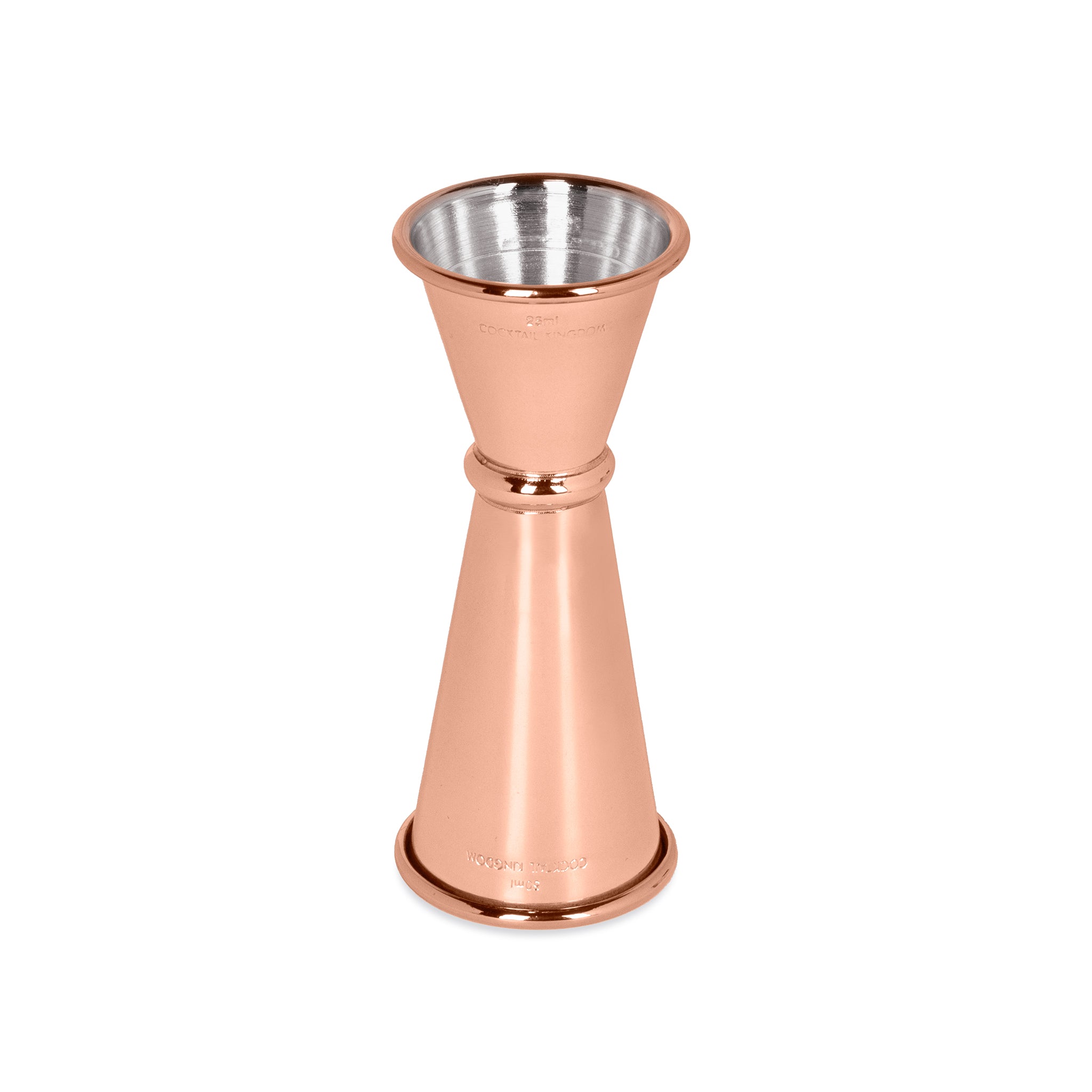 Premium Japanese Style Copper Plated Jigger - 25ml & 50ml Dual Measurement Cocktail Tool for Home Bars & Professional Mixologists