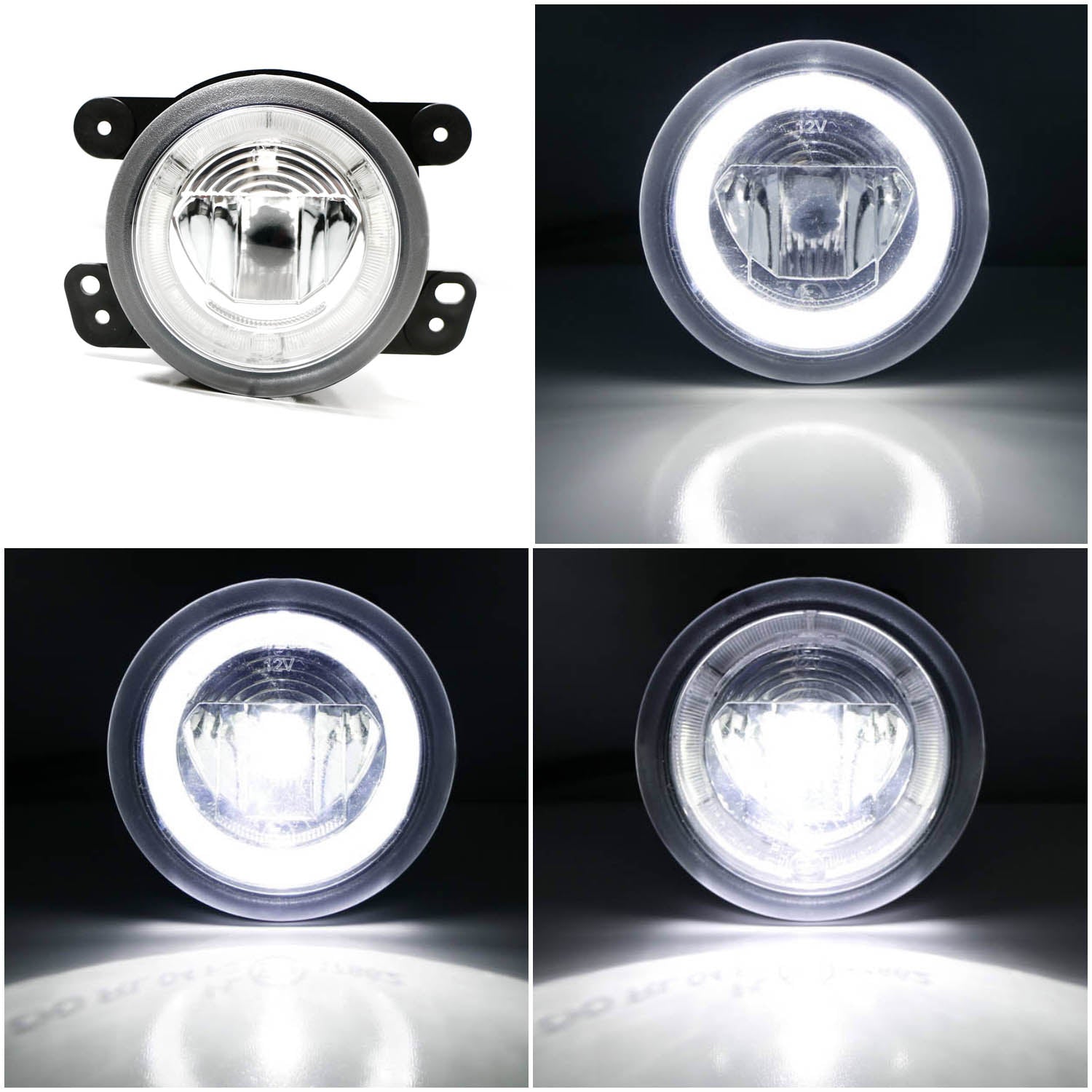 20W CREE LED Halo Ring Daytime Running Lights & Fog Lamps for Jeep Dodge Chrysler - Durable Off-Road Lighting for Trucks & SUVs