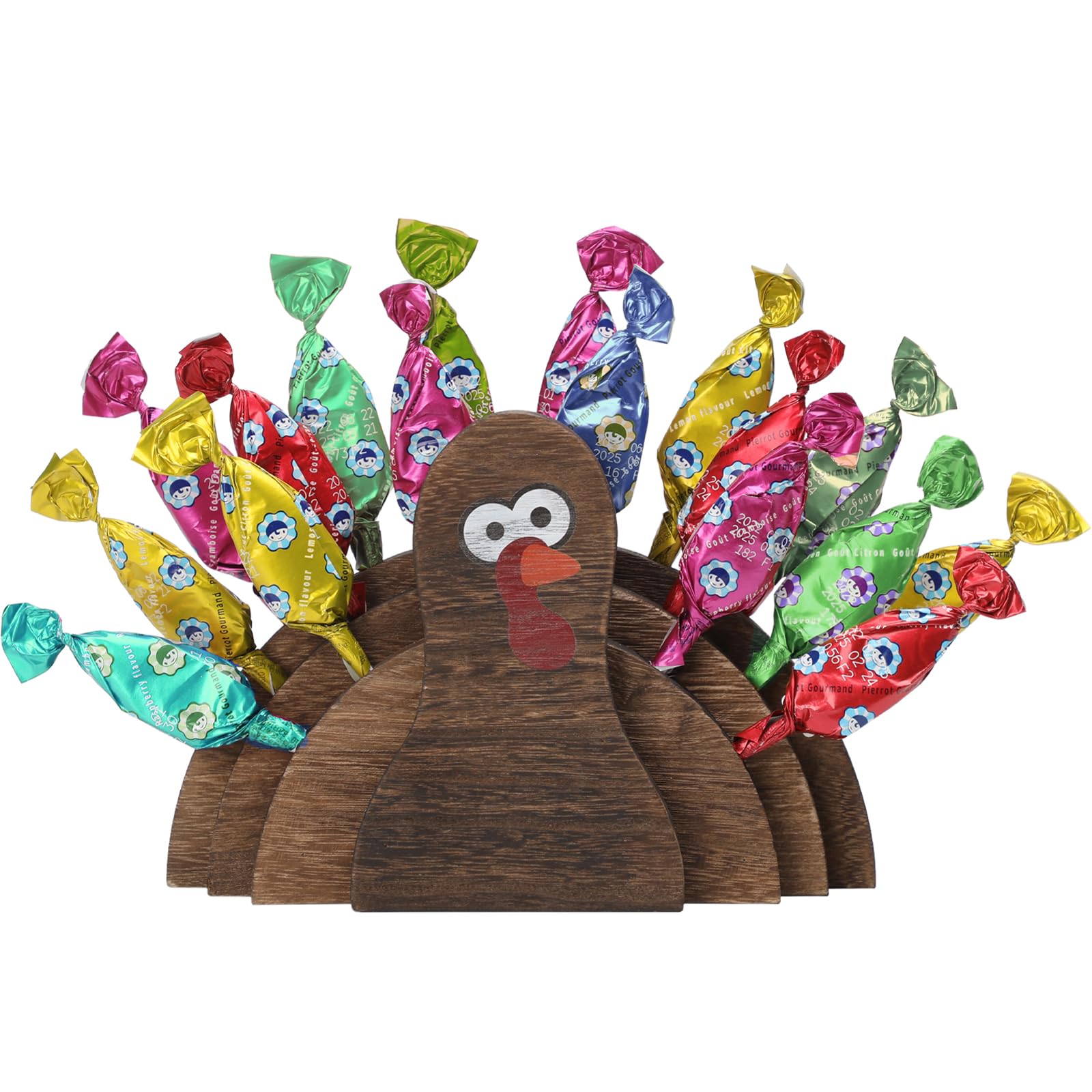 Thanksgiving Wooden Turkey Lollipop Holder & Cake Pop Stand - Fall Home Decor for Table Centerpiece, Party Display, and Holiday Dessert Serving