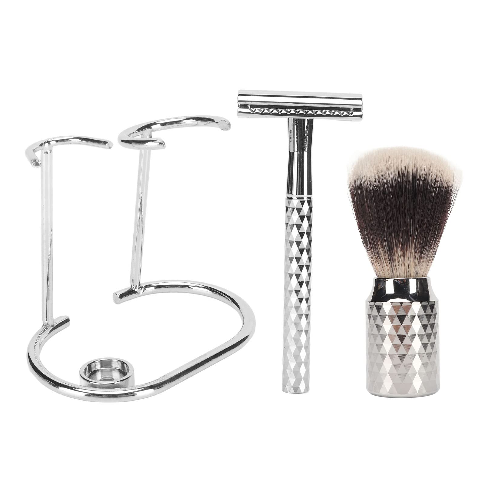 Premium Manual Beard Trimmer & Brush Set - Alloy Beard Comb & Nylon Brush Kit for Men's Grooming | Perfect for Home, Salon & Travel Use