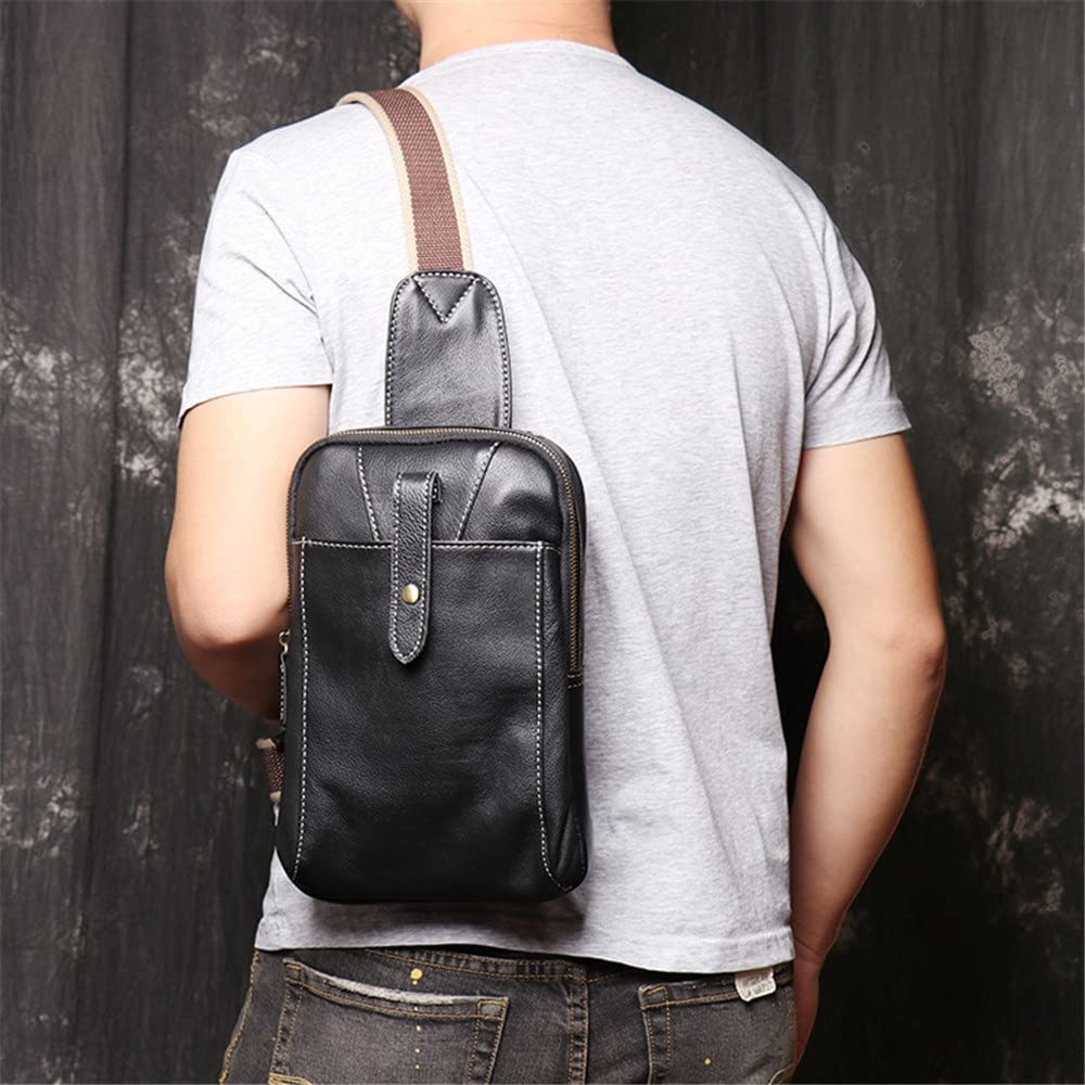 QZH Fashion Men's Crossbody Chest Bag - Trendy Korean Style Messenger Shoulder Bag for Youth (19x5x27cm) - Perfect for Travel, Hiking, and Everyday Use